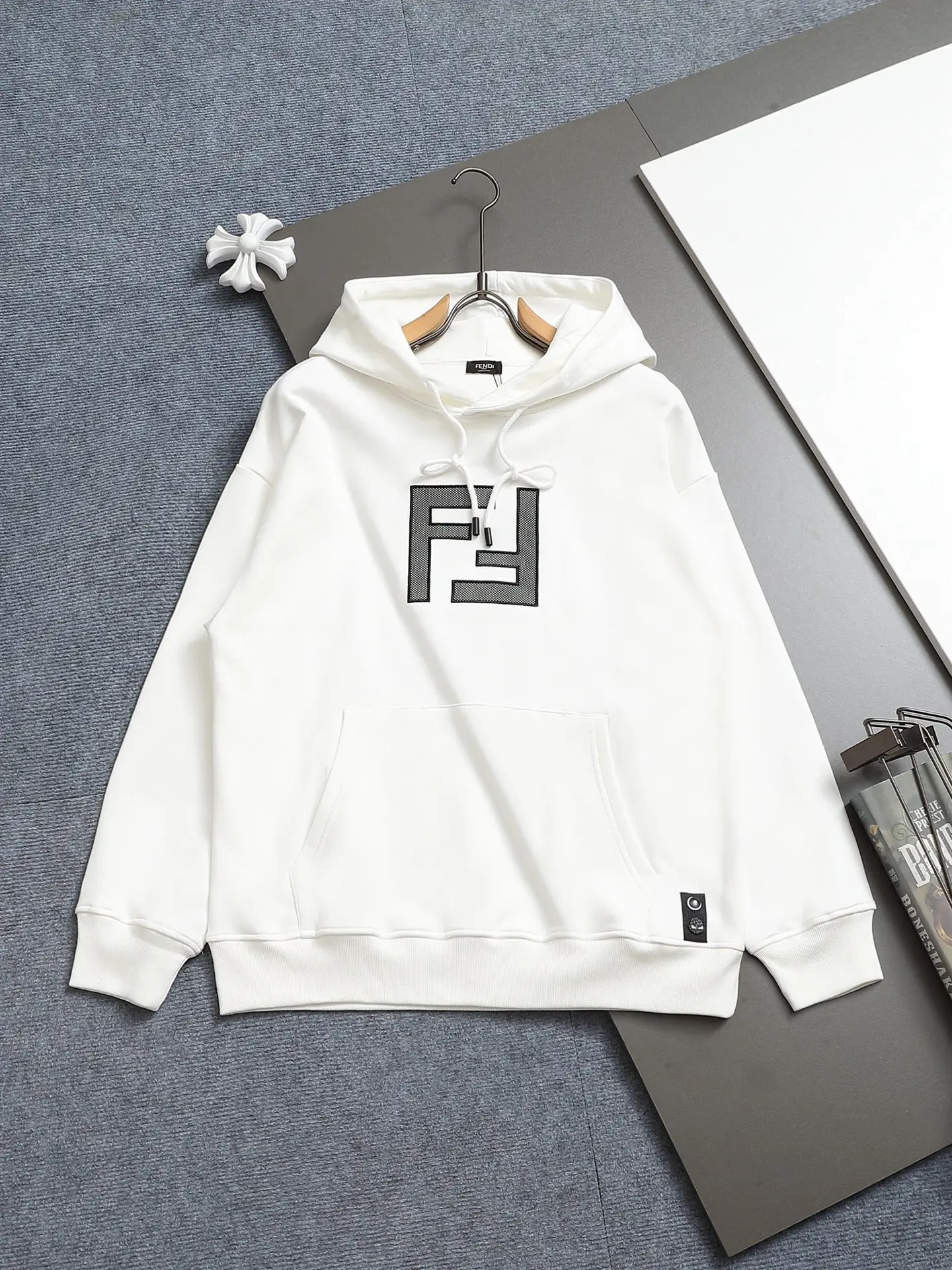 Logo Print Cotton-Blend Hoodie D19023264