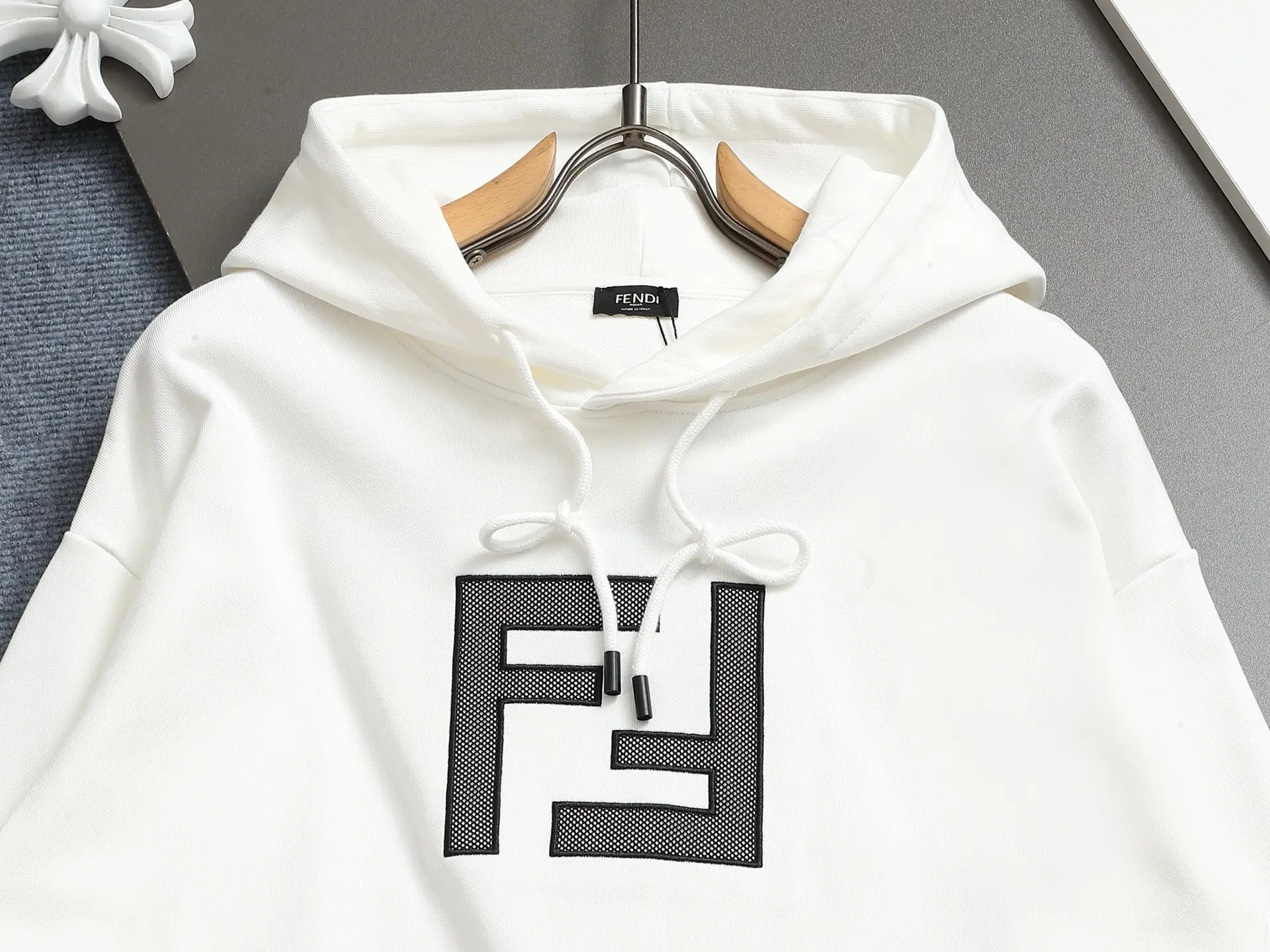 Logo Print Cotton-Blend Hoodie D19023264 — view 3