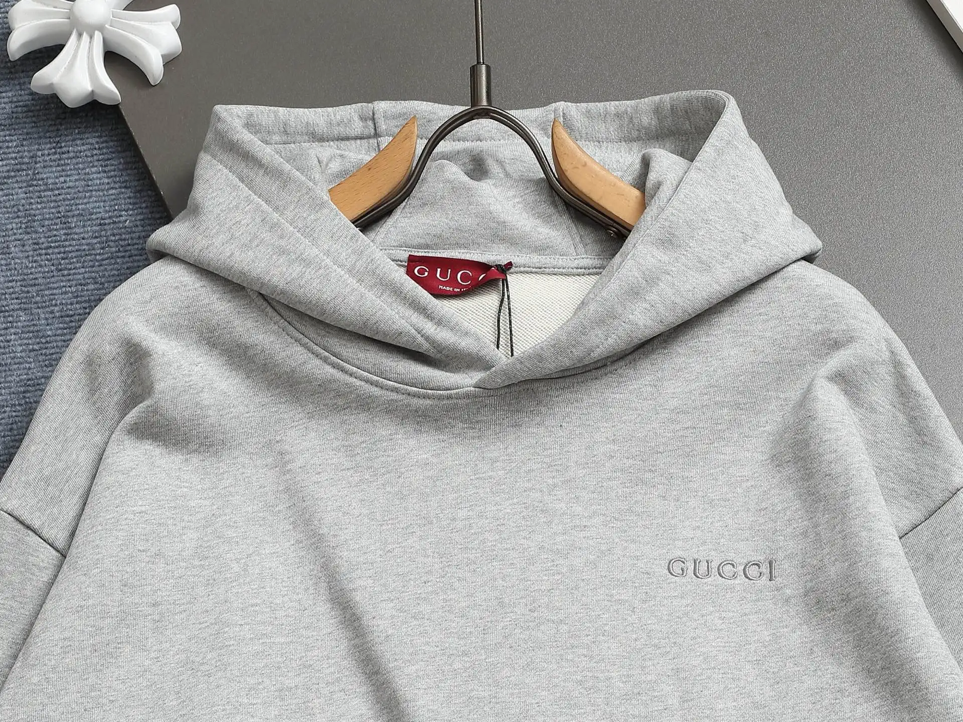 Logo-Embroidered Cotton-Blend Hoodie D19023268 — view 3