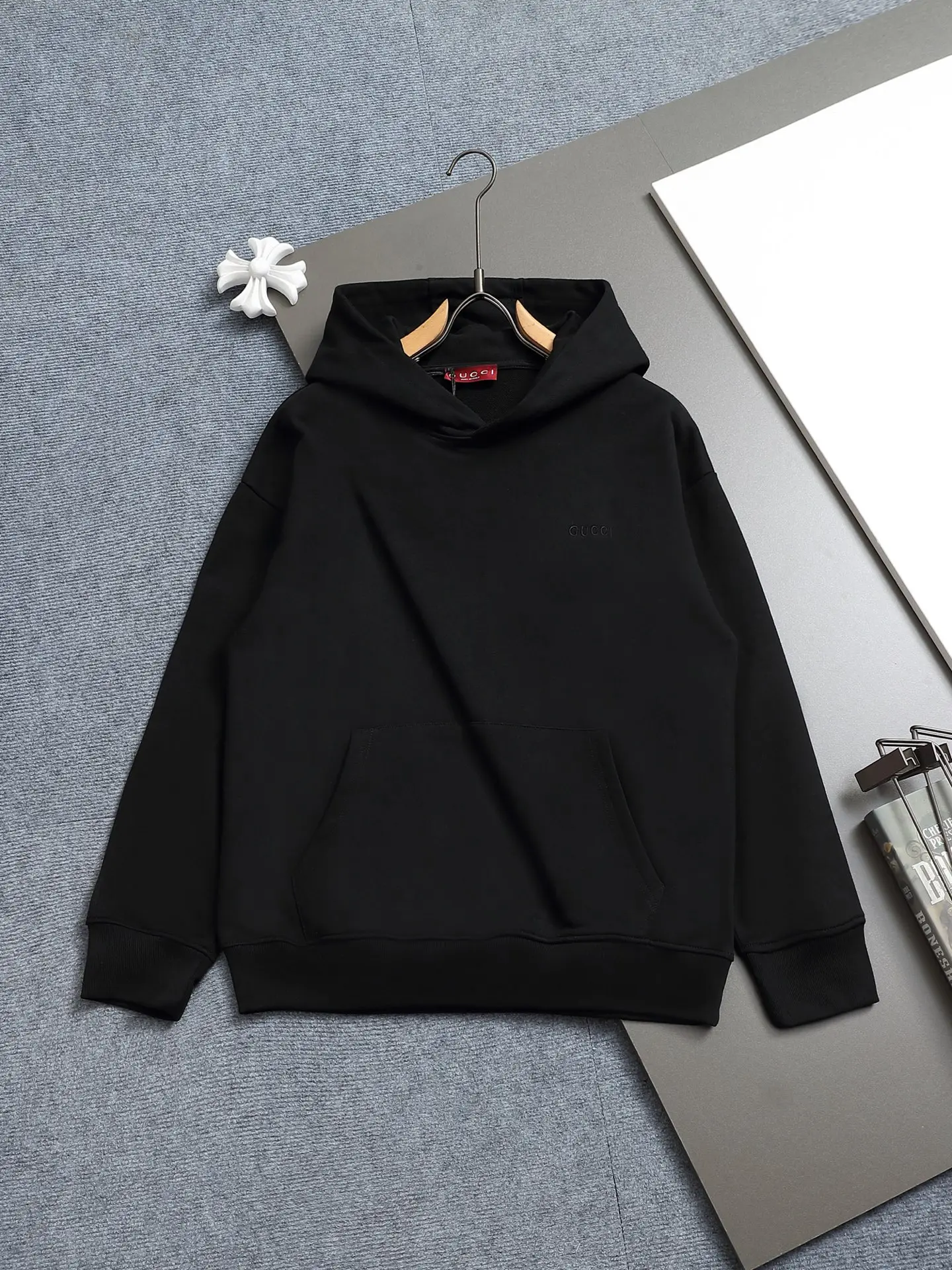 Logo-Embroidered Cotton-Jersey Hoodie D19023270