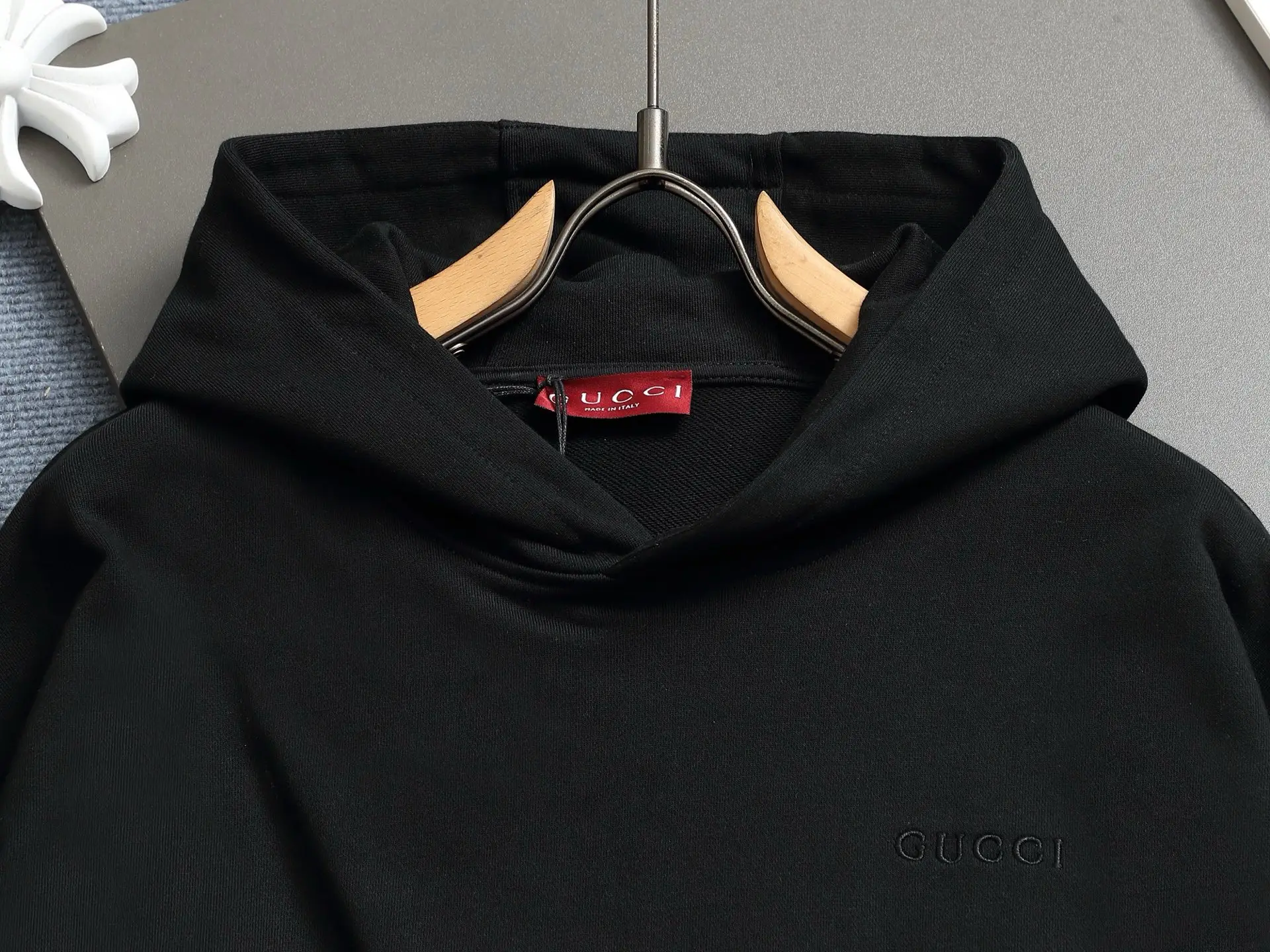 Logo-Embroidered Cotton-Jersey Hoodie D19023270 — view 3