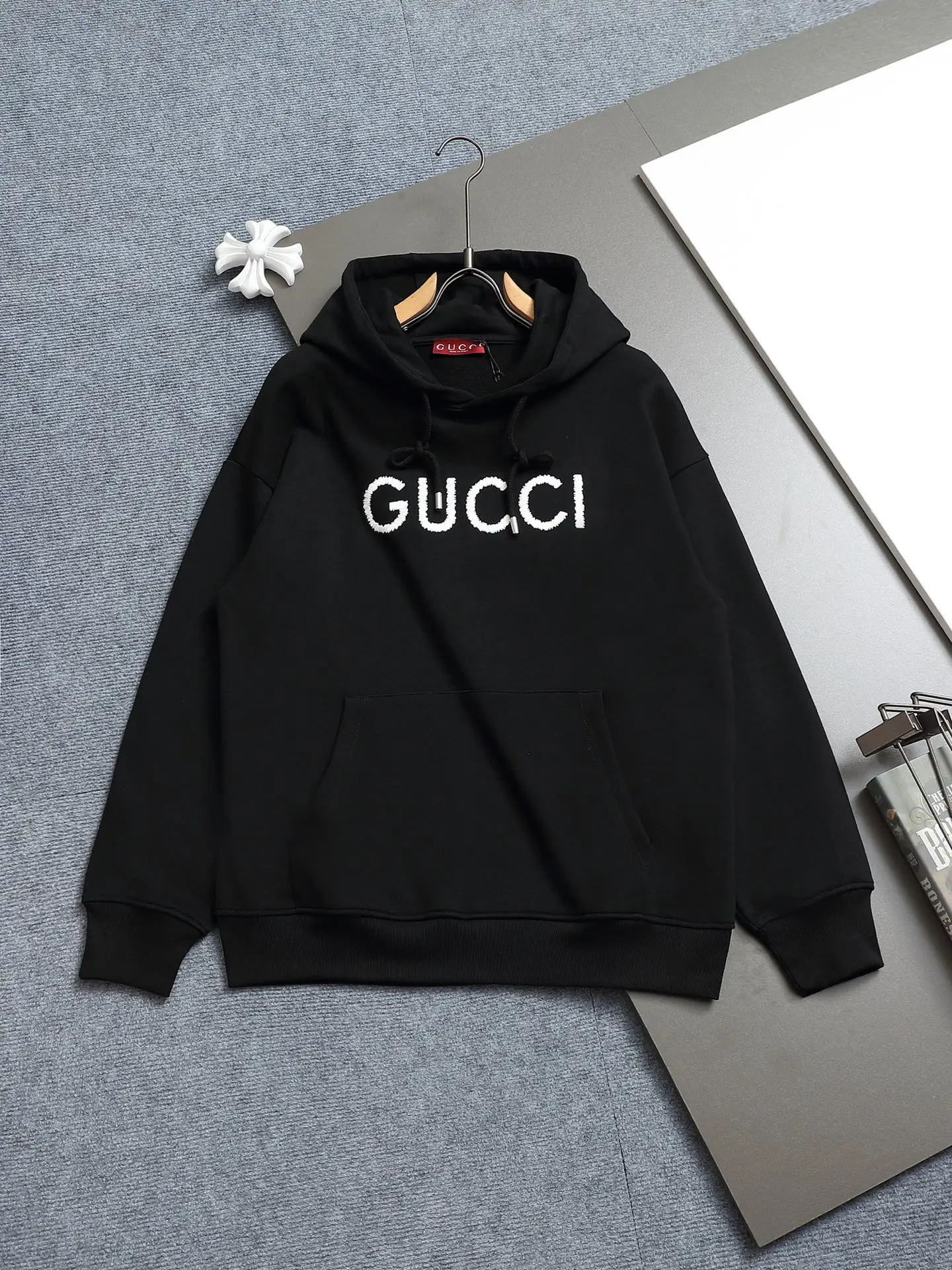 Logo-Embroidered Cotton-Blend Hoodie D19023289