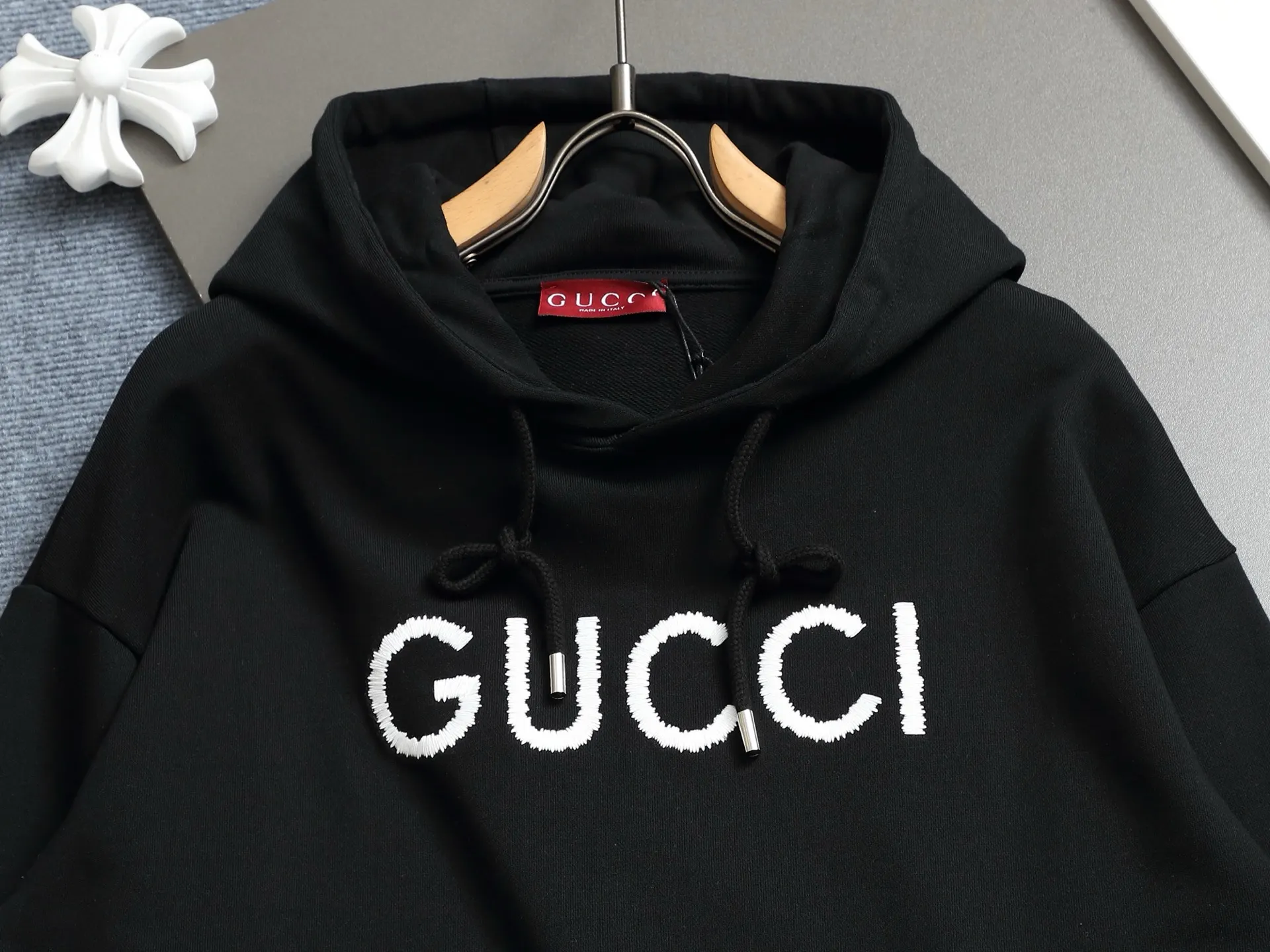Logo-Embroidered Cotton-Blend Hoodie D19023289 — view 3