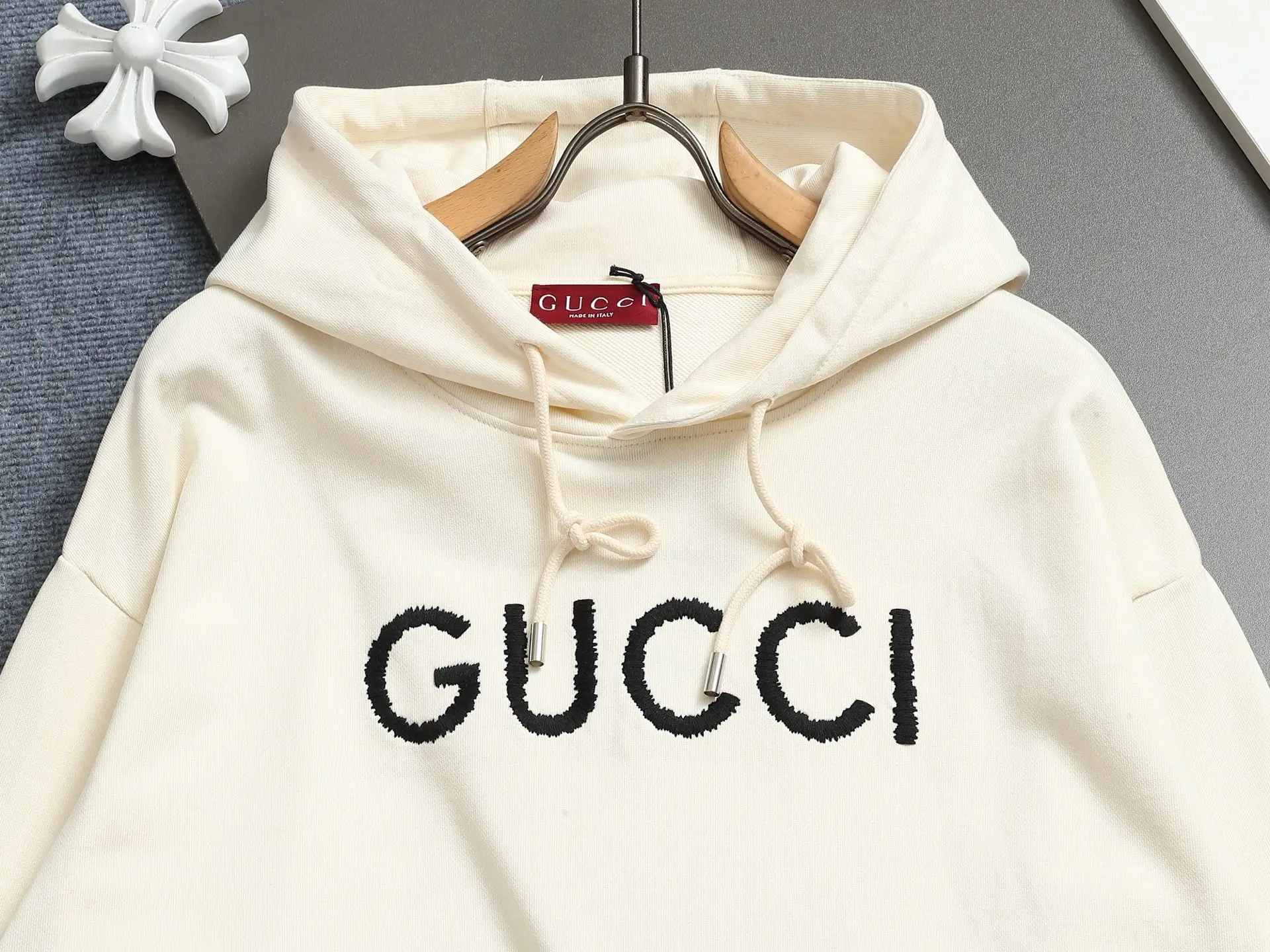 Logo-Embroidered Cotton-Blend Hoodie D19023288 — view 3
