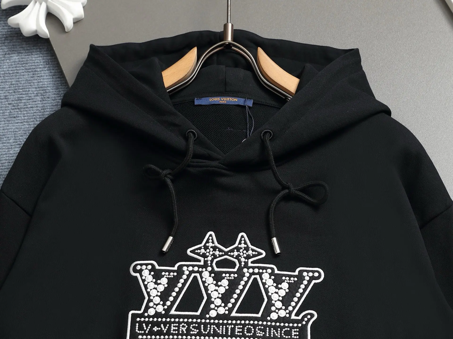 Logo-Embroidered Cotton-Jersey Hoodie D19023305 — view 3