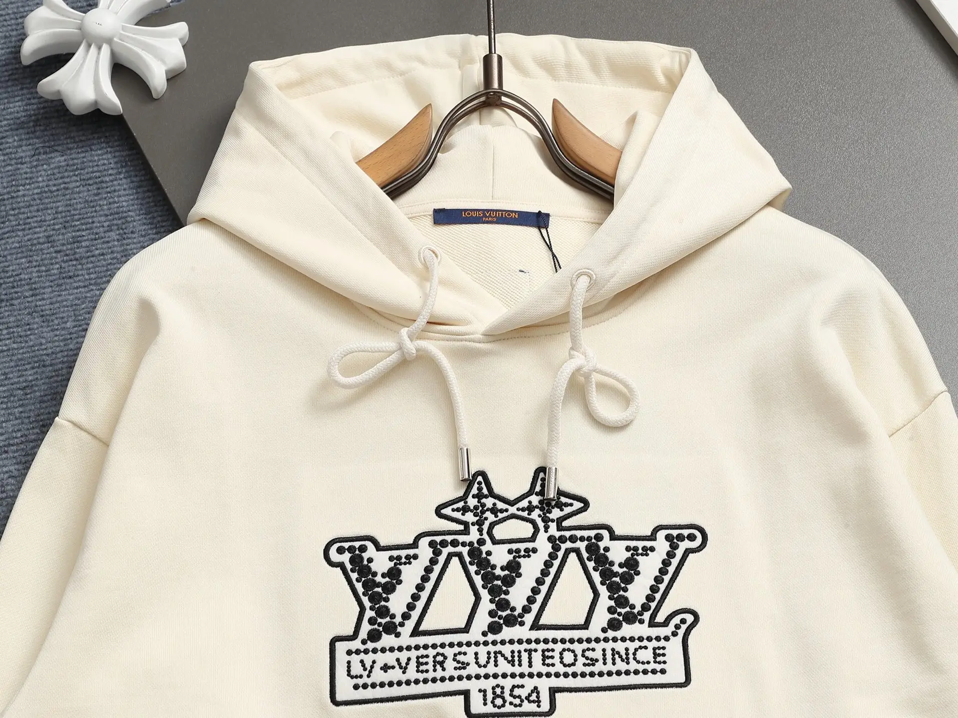 Logo-Embroidered Cotton-Jersey Hoodie D19023304 — view 3