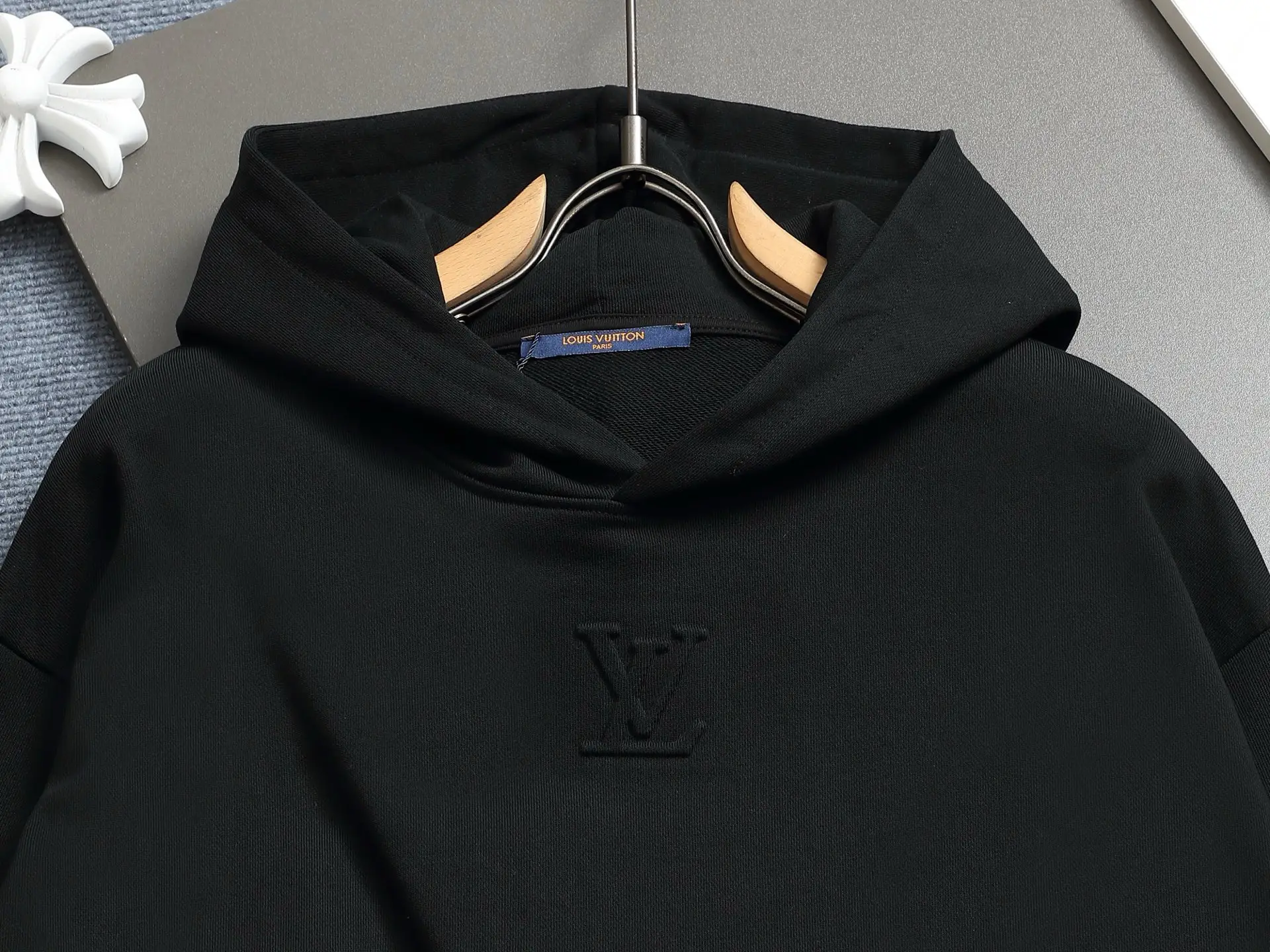 Embossed Logo Cotton-Jersey Hoodie D19023267 — view 3