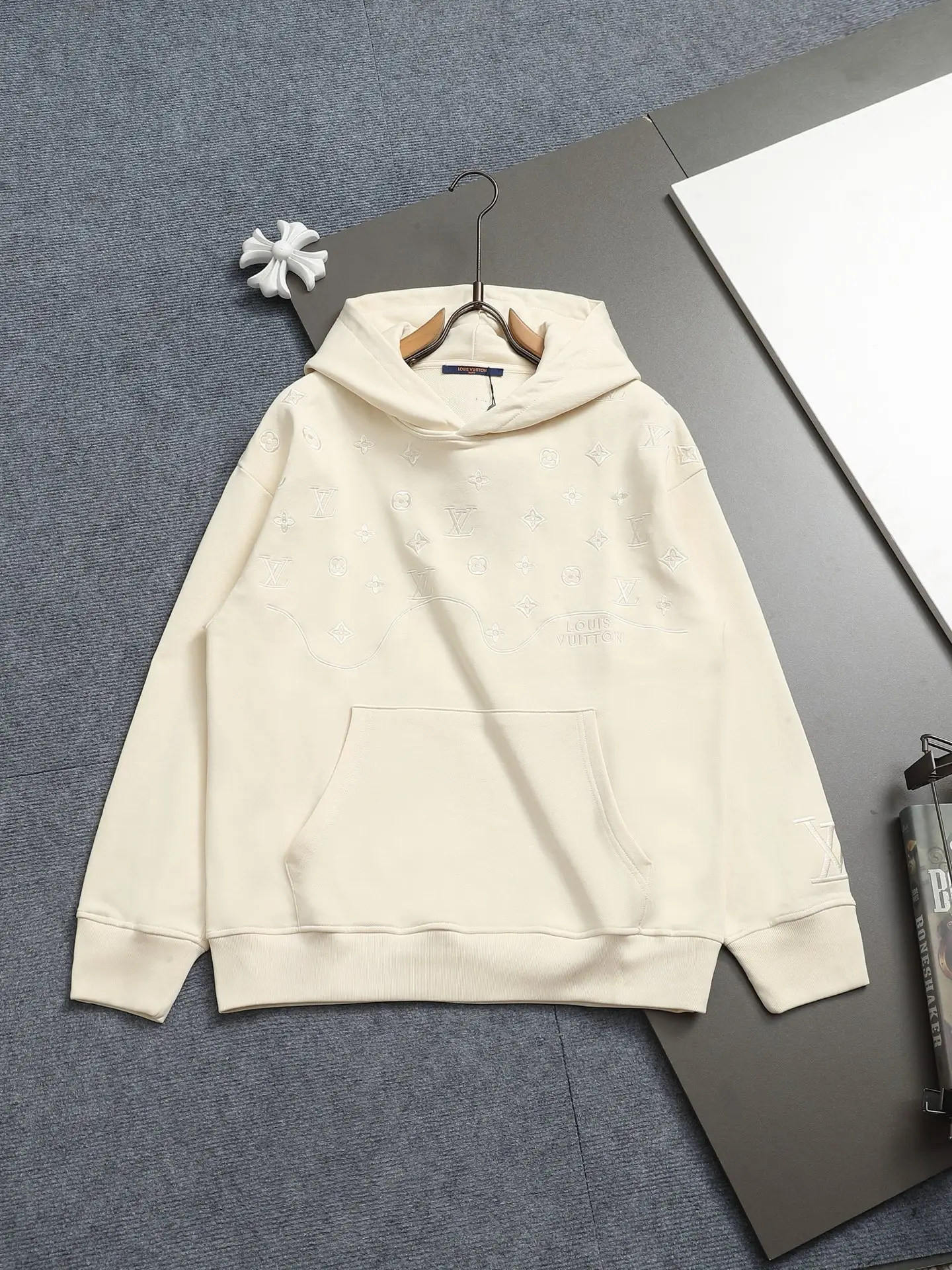 Monogram Embroidered Cotton-Blend Hoodie D19023302