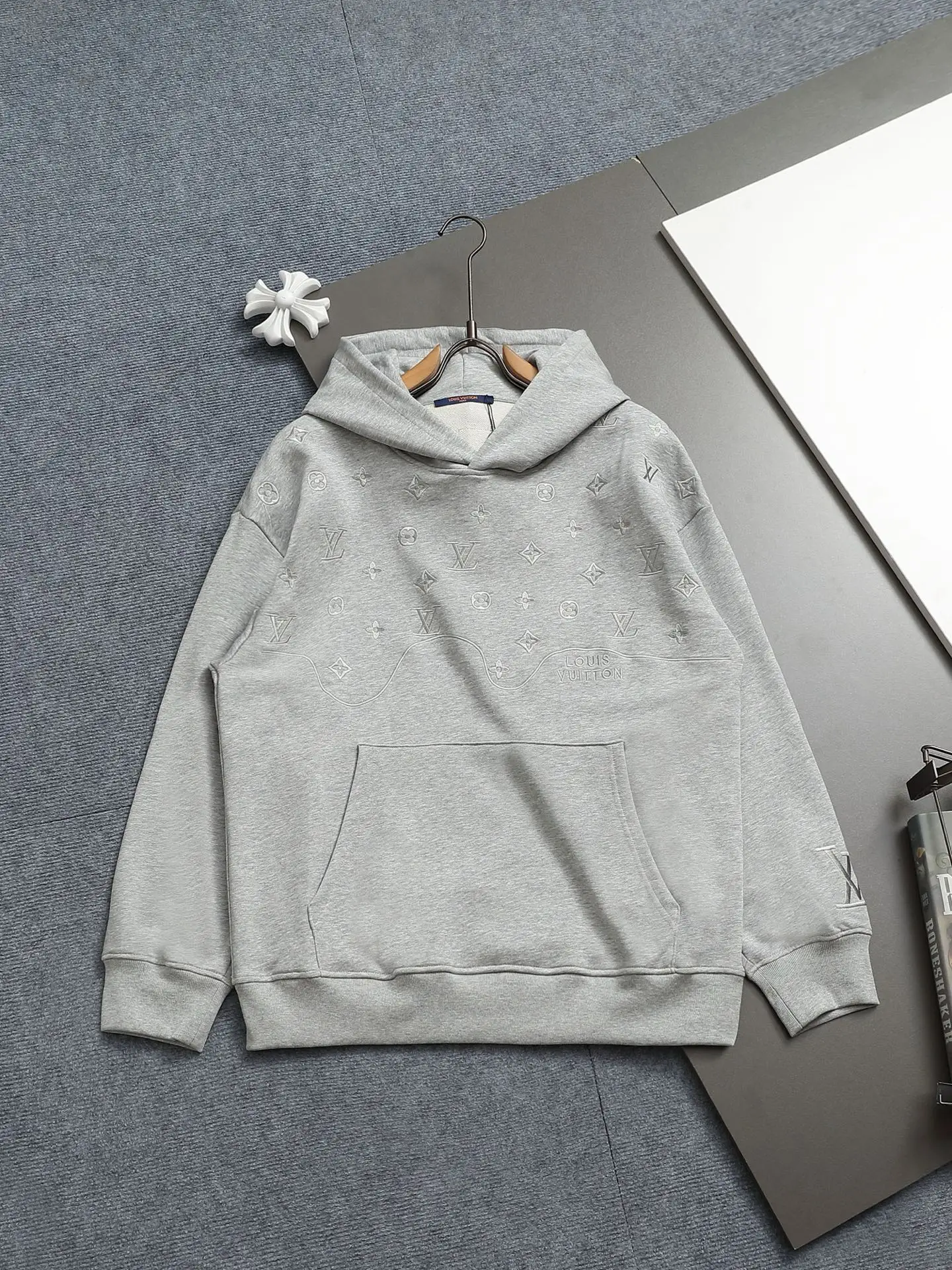 Monogram Embroidered Cotton-Blend Hoodie D19023301
