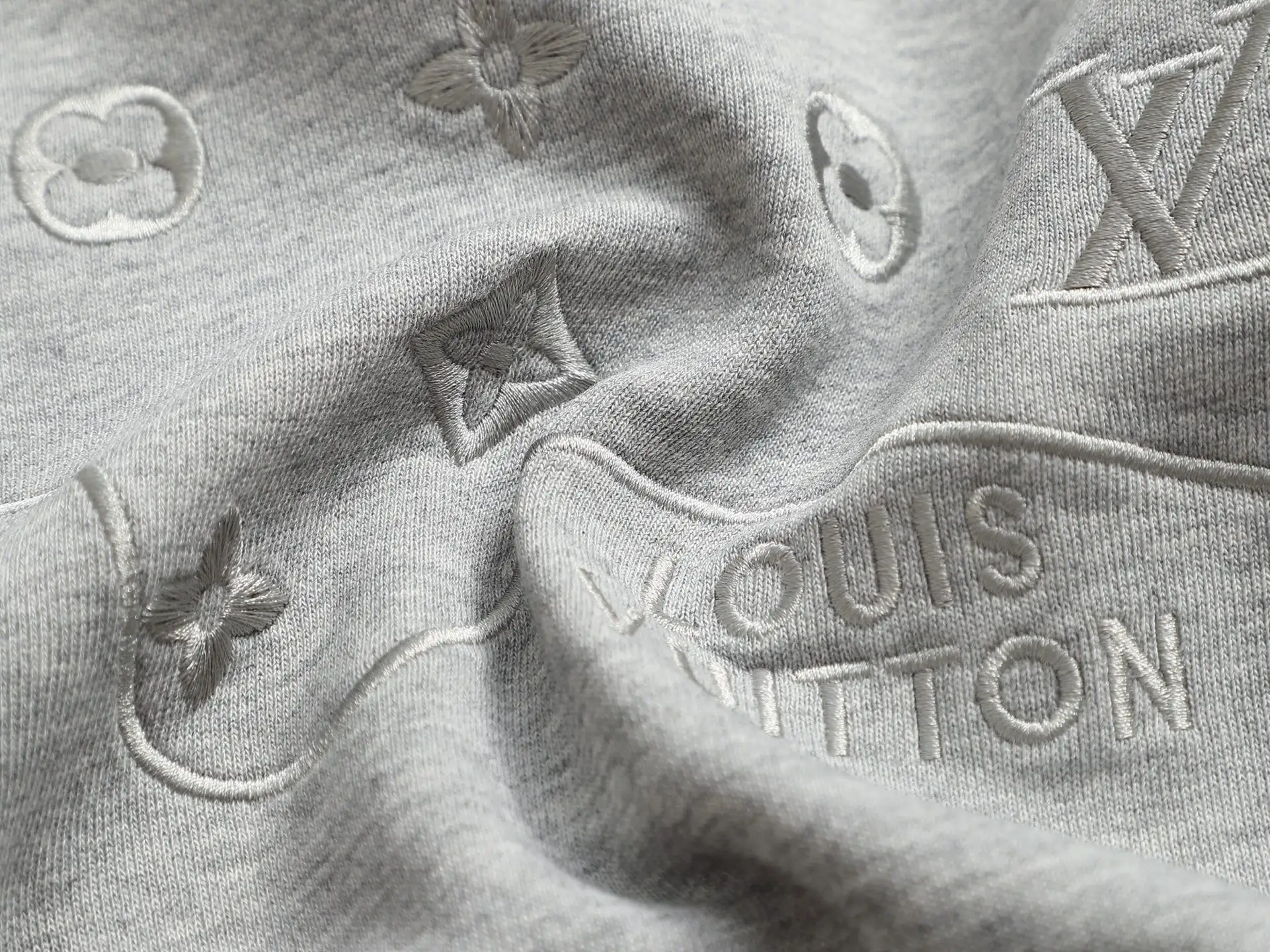 Monogram Embroidered Cotton-Blend Hoodie D19023301 — view 10