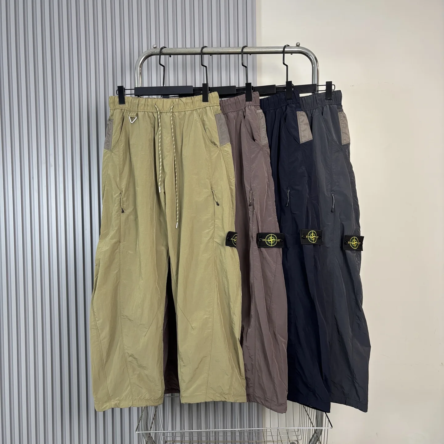 Water-Resistant Iridescent Nylon Trousers D19021524
