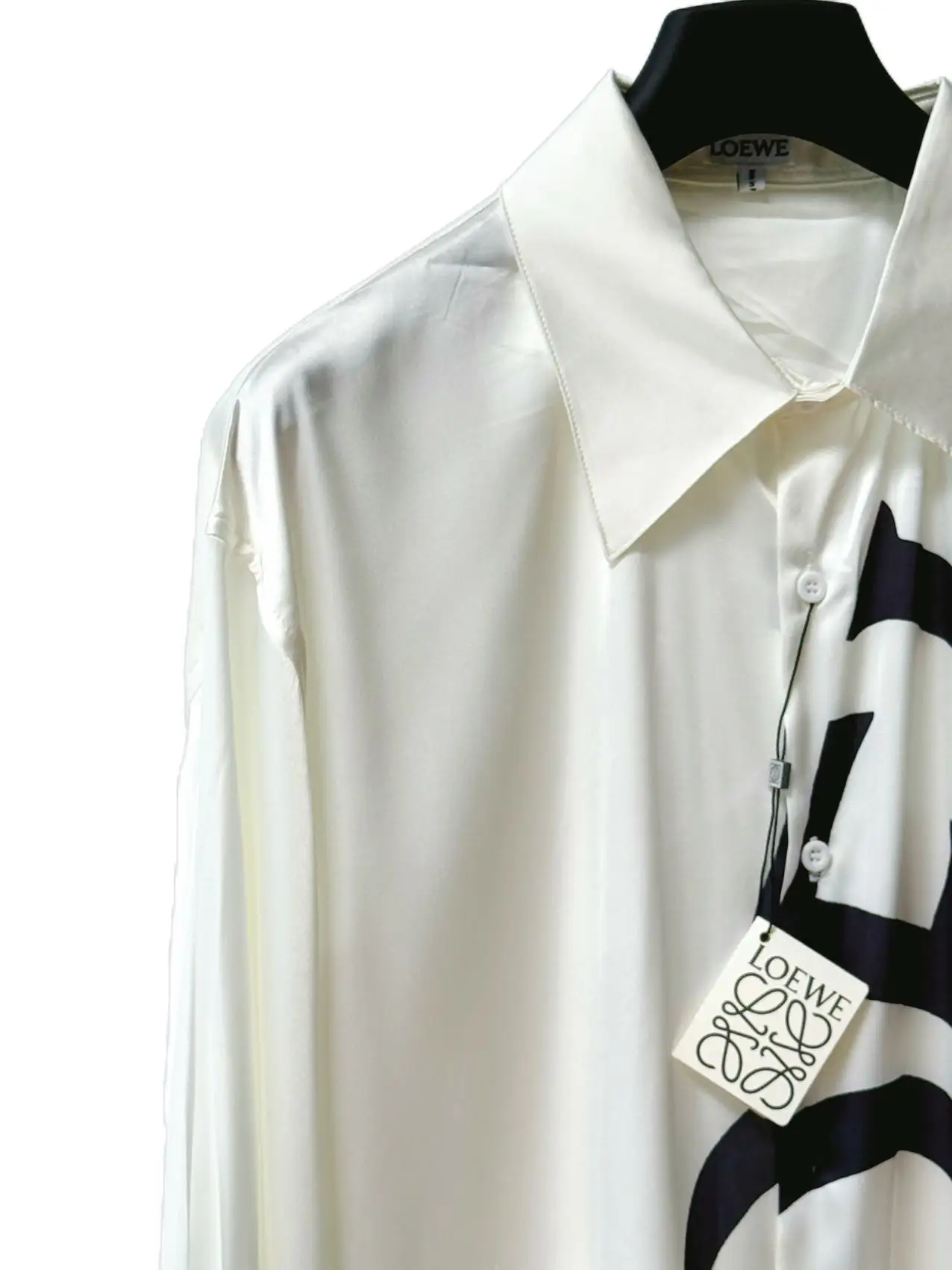 Logo Print Silk Long-Sleeved Shirt D19021123 — view 3