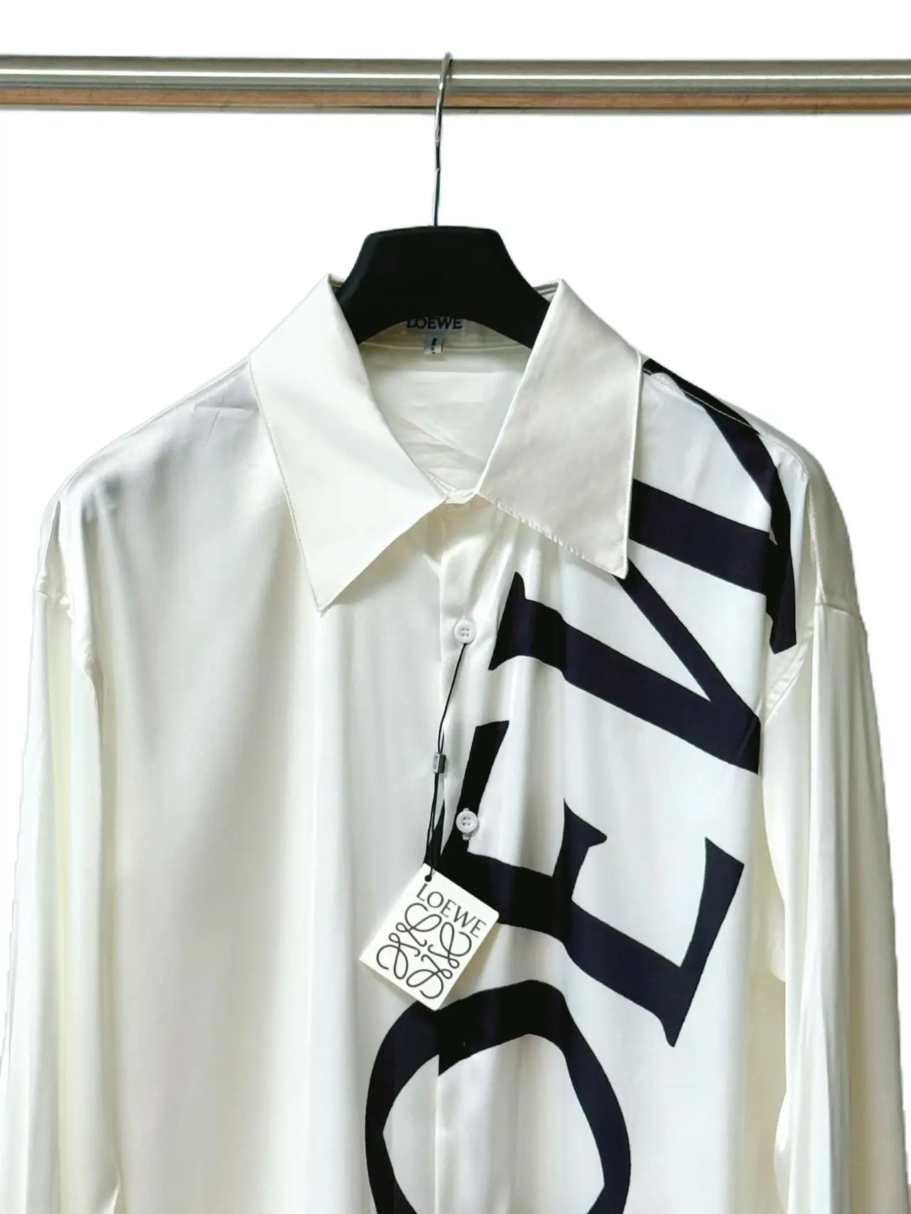 Logo Print Silk Long-Sleeved Shirt D19021123 — view 4