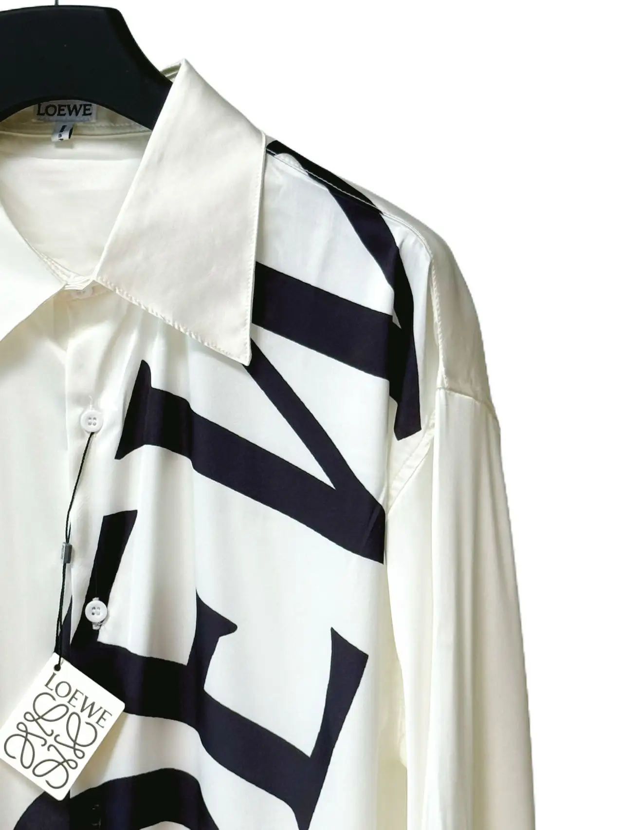 Logo Print Silk Long-Sleeved Shirt D19021123 — view 5