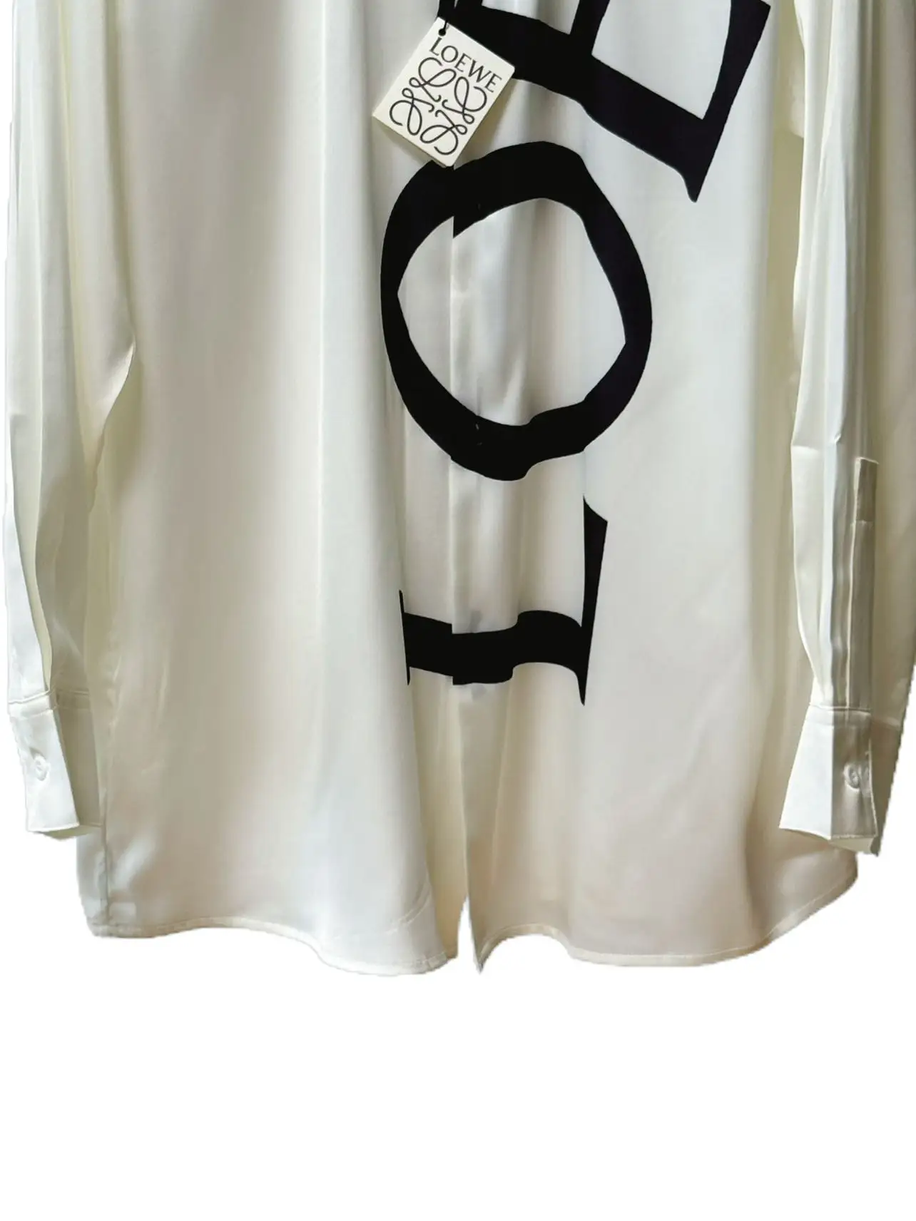 Logo Print Silk Long-Sleeved Shirt D19021123 — view 7