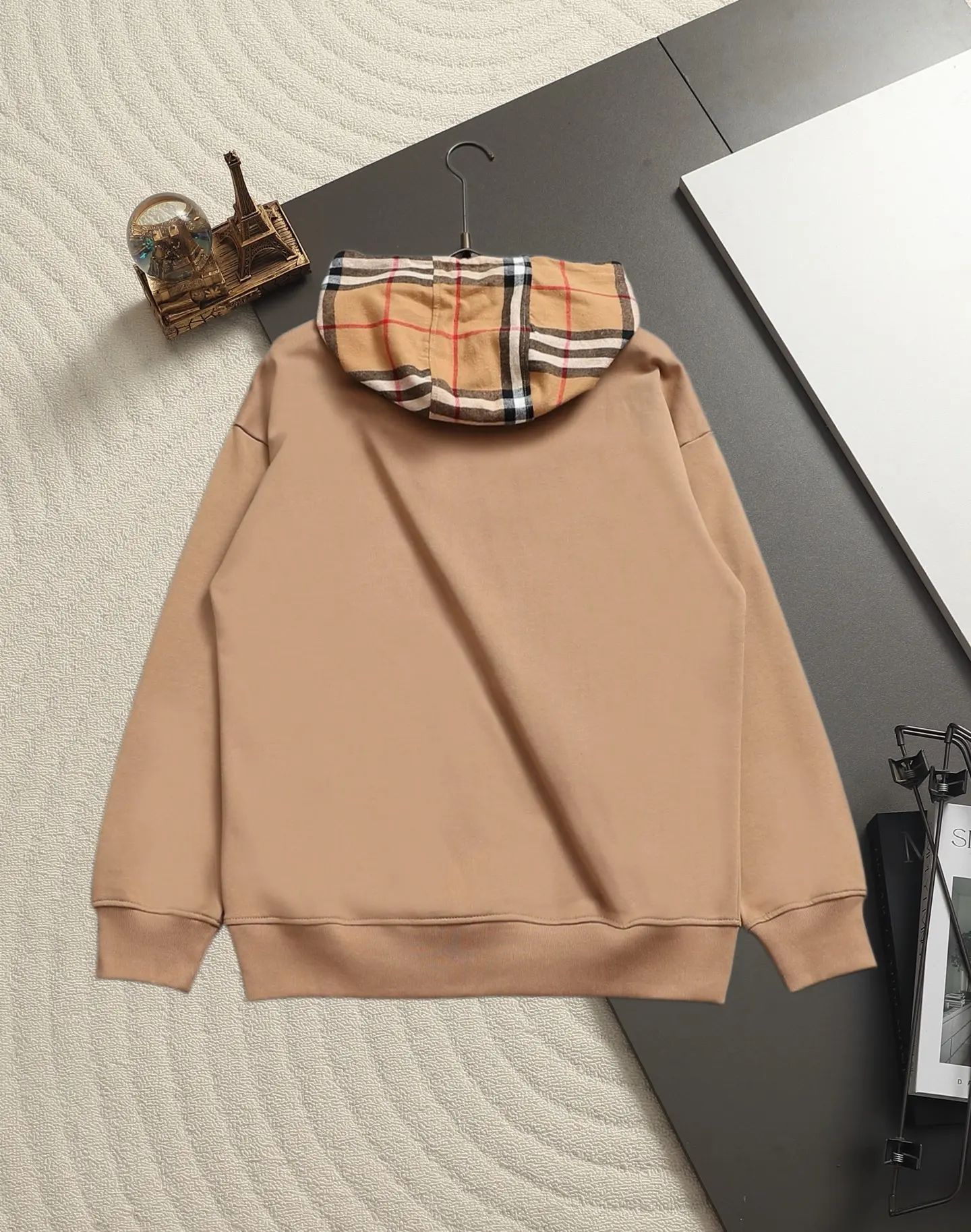 Check-Lined Cotton-Blend Hoodie D19521521 — view 3