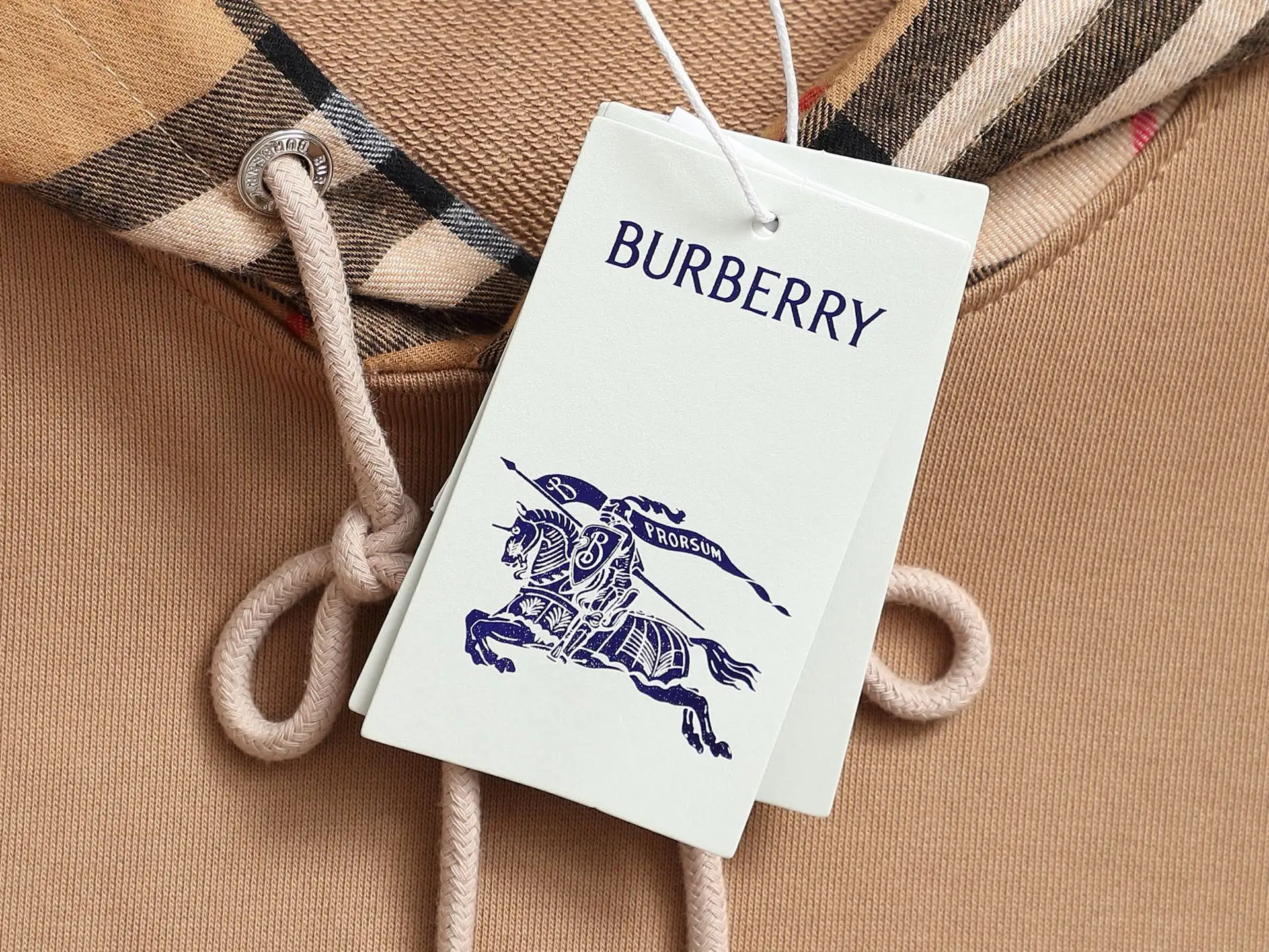 Check-Lined Cotton-Blend Hoodie D19521521 — view 5