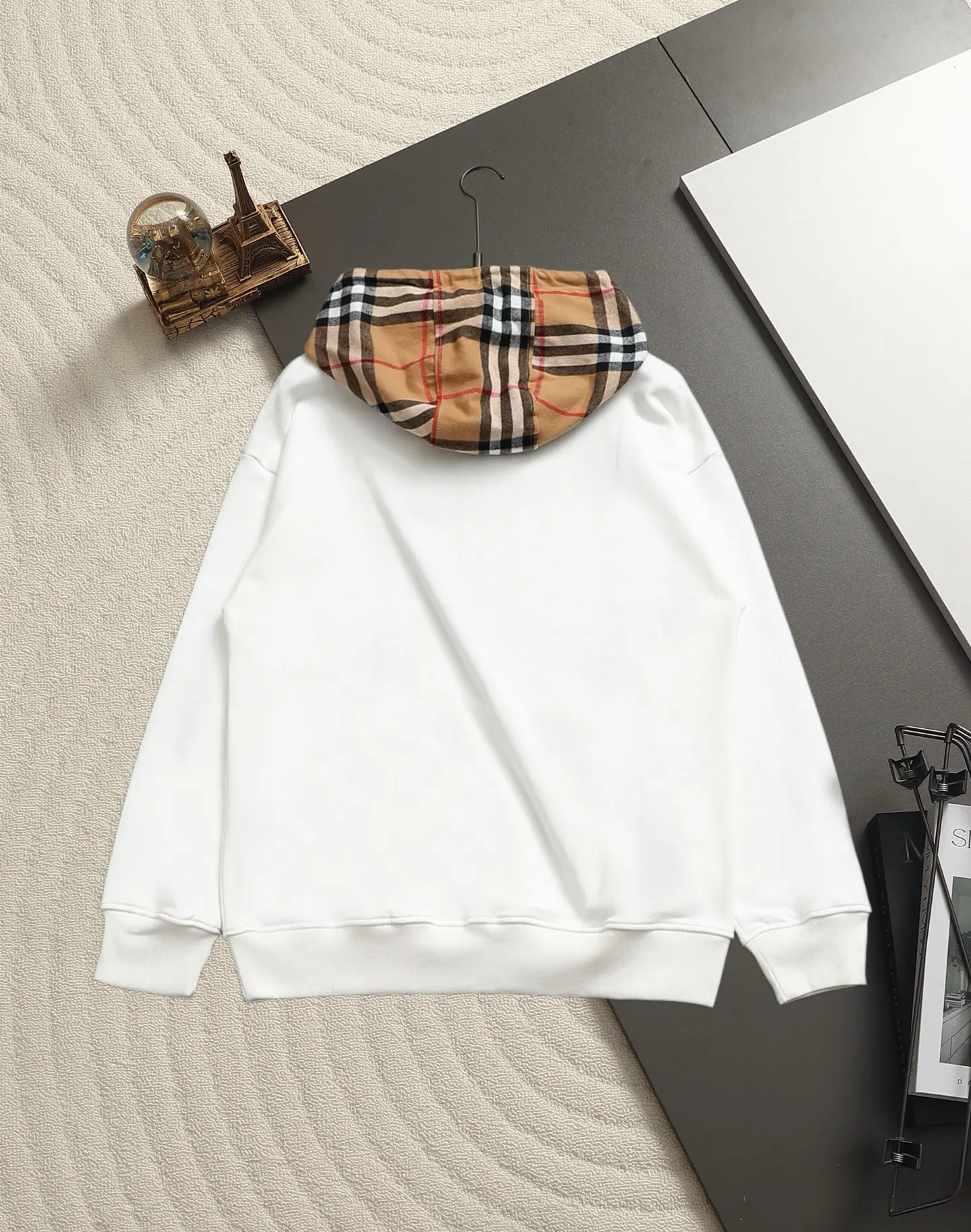 Vintage Check Hood Cotton-Blend Hoodie D19521520 — view 3
