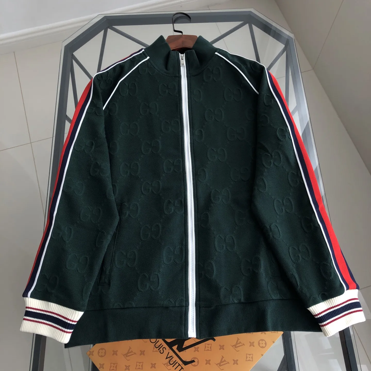 Web-Stripe Monogram Zip-Up Track Jacket D19521383