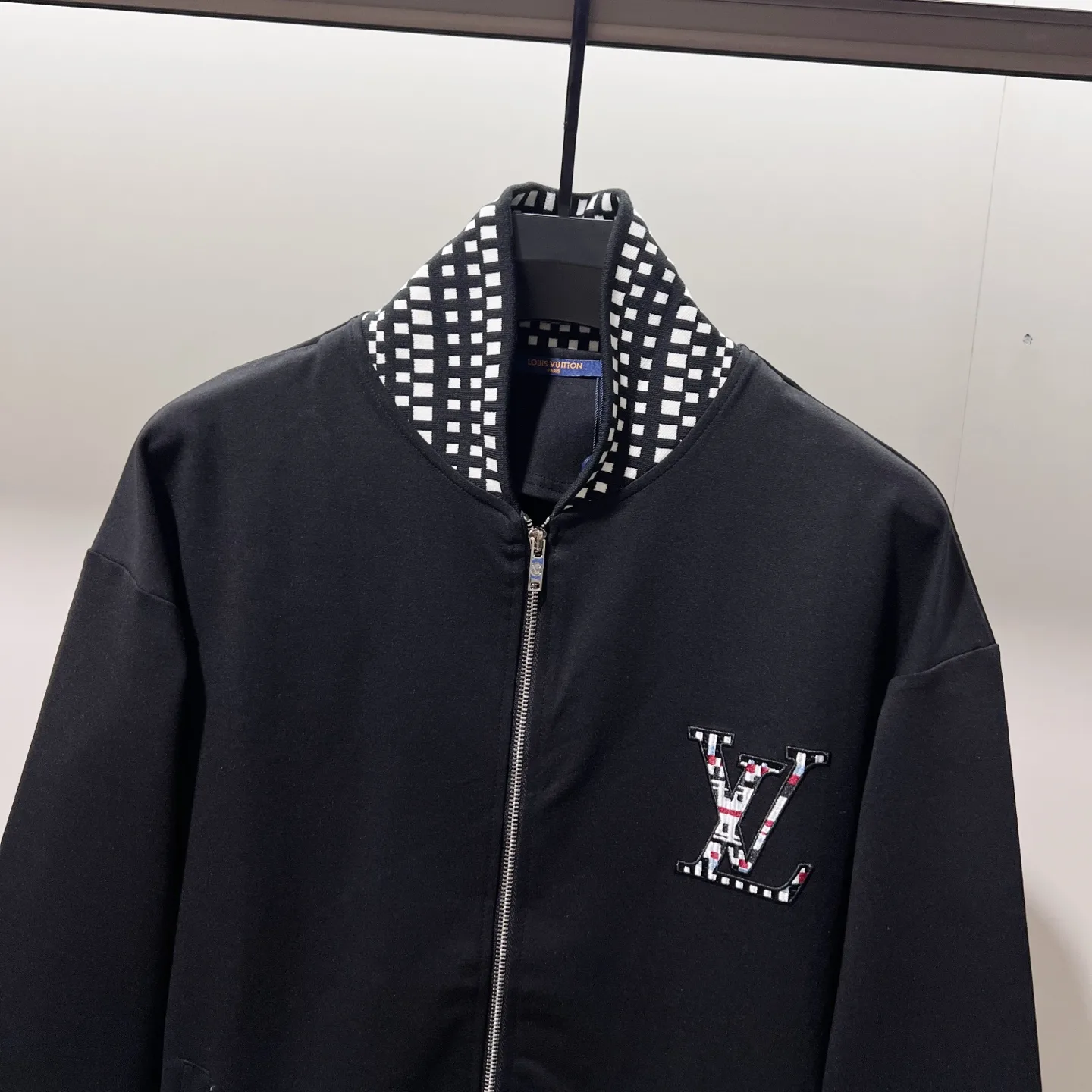 Damier Collar Embroidered Logo Track Jacket D19521358 — view 3