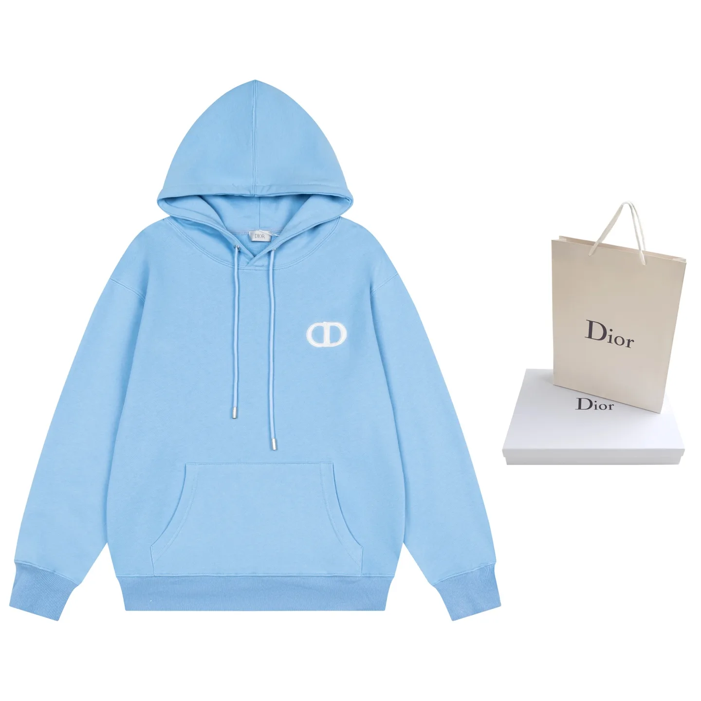 CD Icon Embroidered Cotton-Jersey Hoodie D19521205