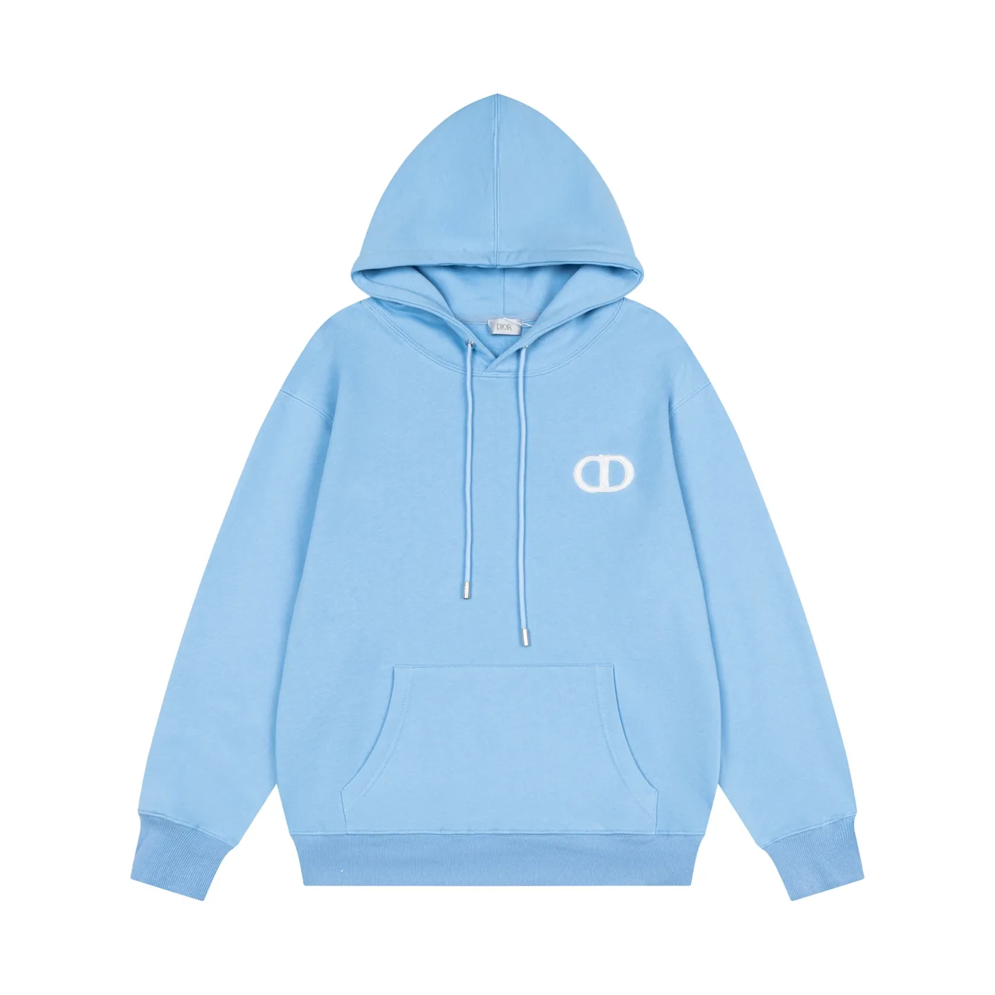CD Icon Embroidered Cotton-Jersey Hoodie D19521205 — view 2