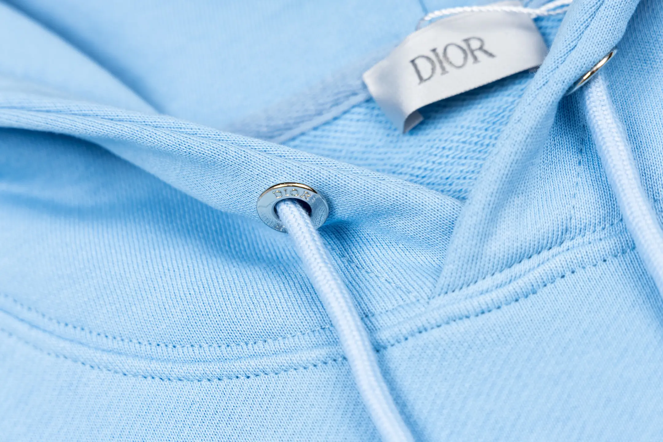 CD Icon Embroidered Cotton-Jersey Hoodie D19521205 — view 6
