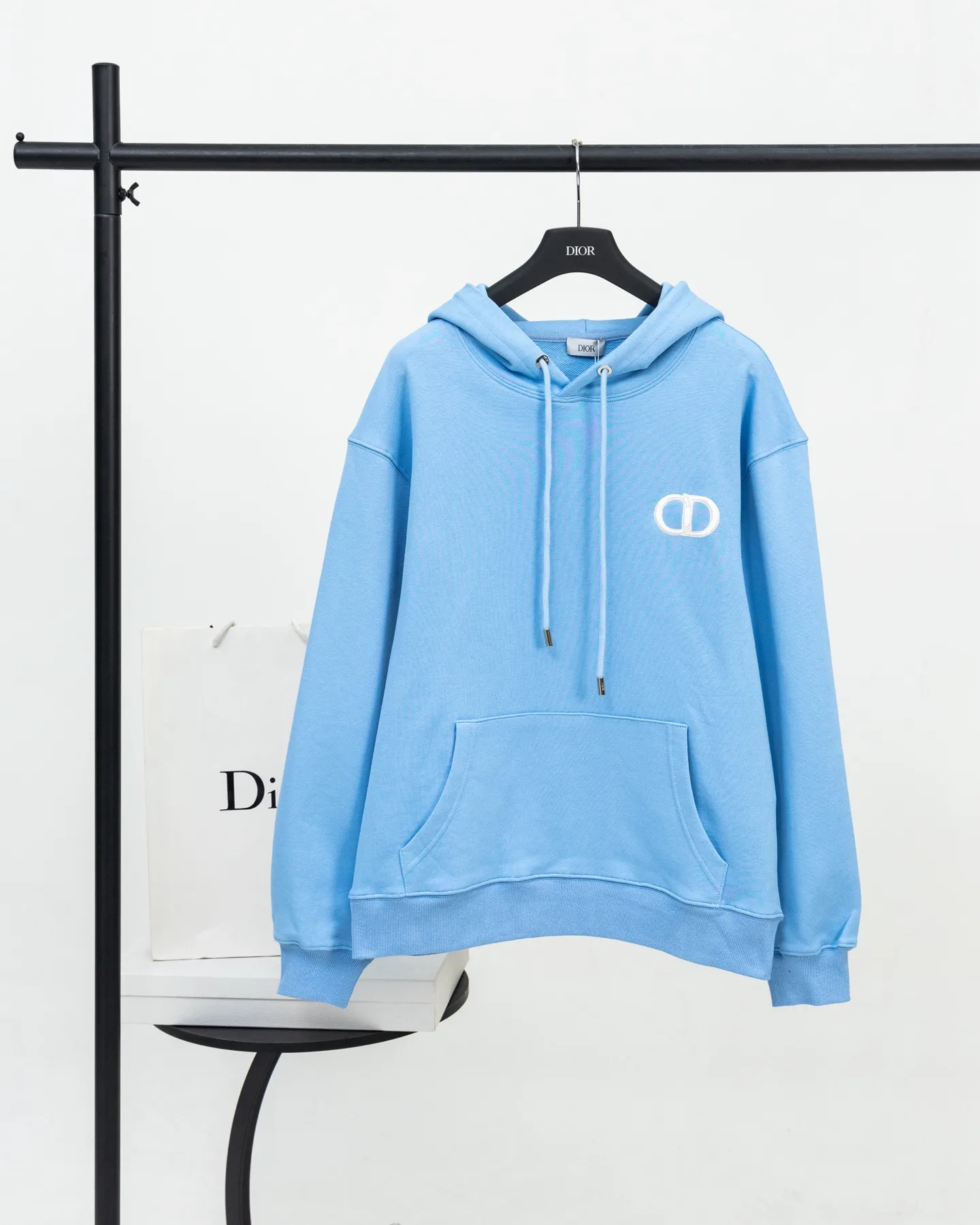 CD Icon Embroidered Cotton-Jersey Hoodie D19521204