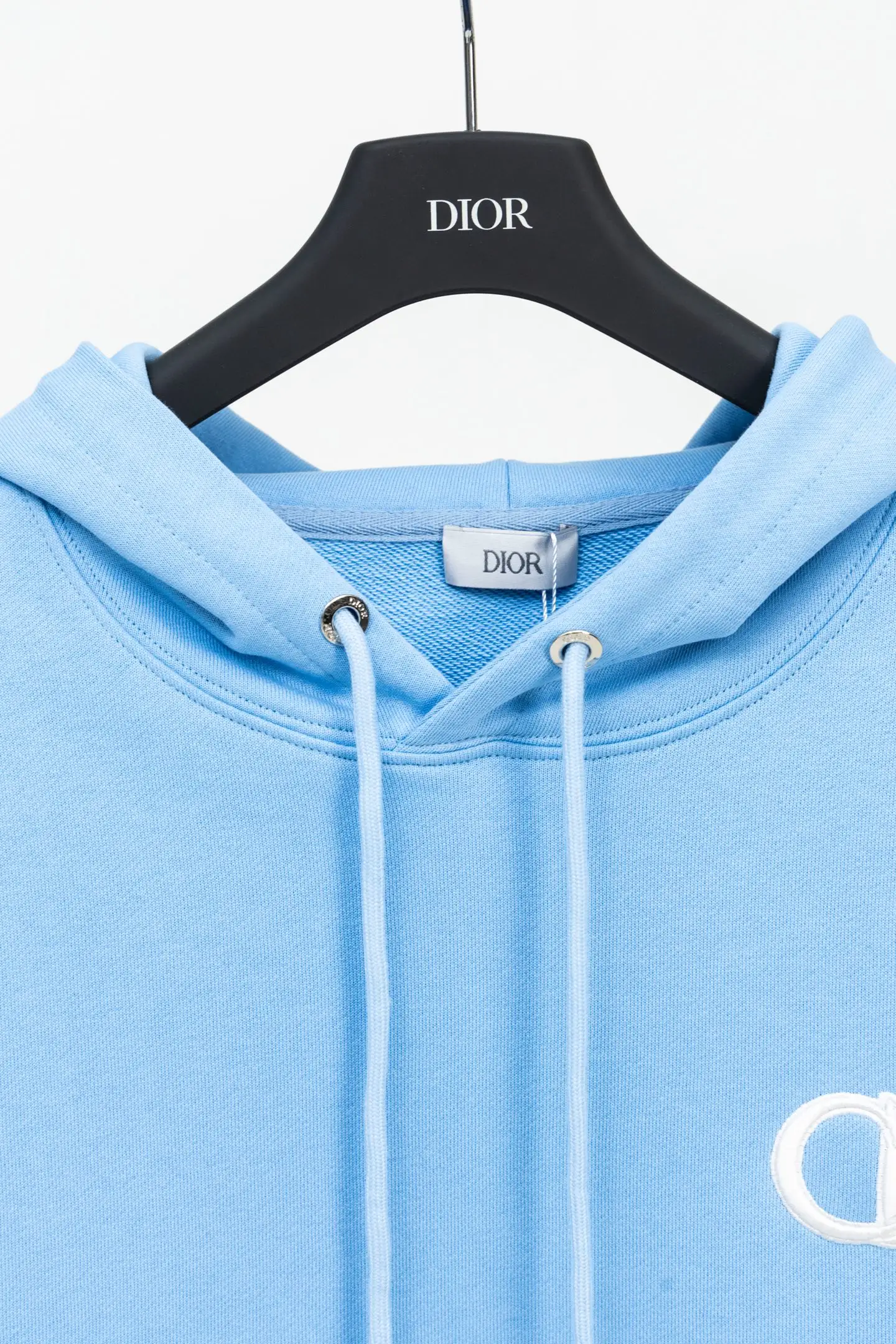 CD Icon Embroidered Cotton-Jersey Hoodie D19521204 — view 3