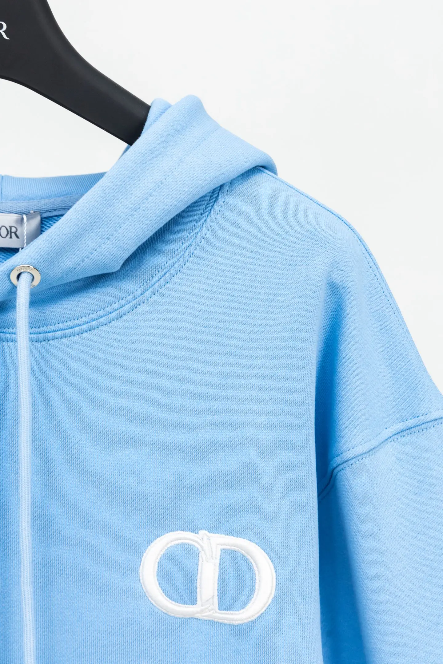 CD Icon Embroidered Cotton-Jersey Hoodie D19521204 — view 6