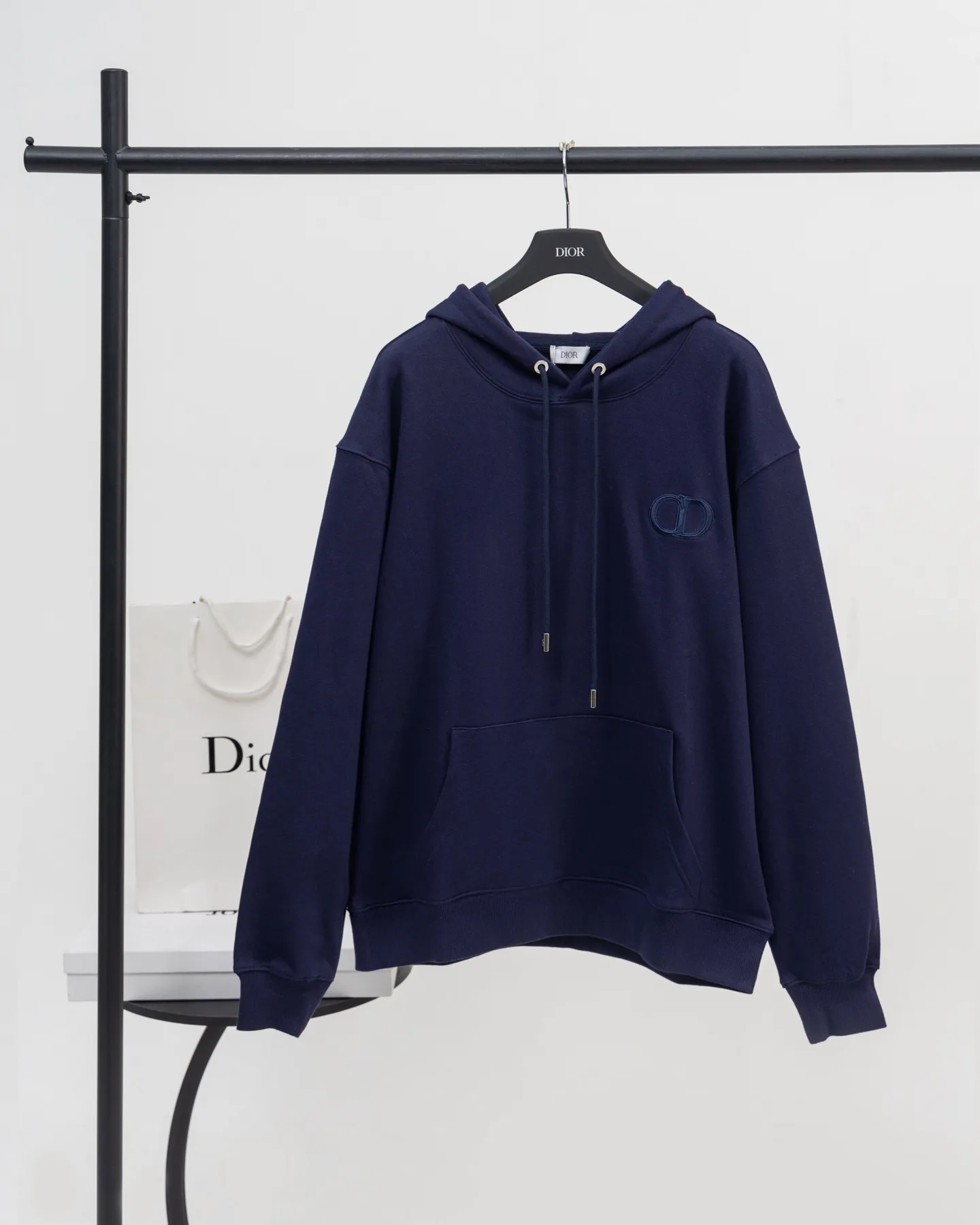CD Icon Embroidered Cotton-Jersey Hoodie D19521208