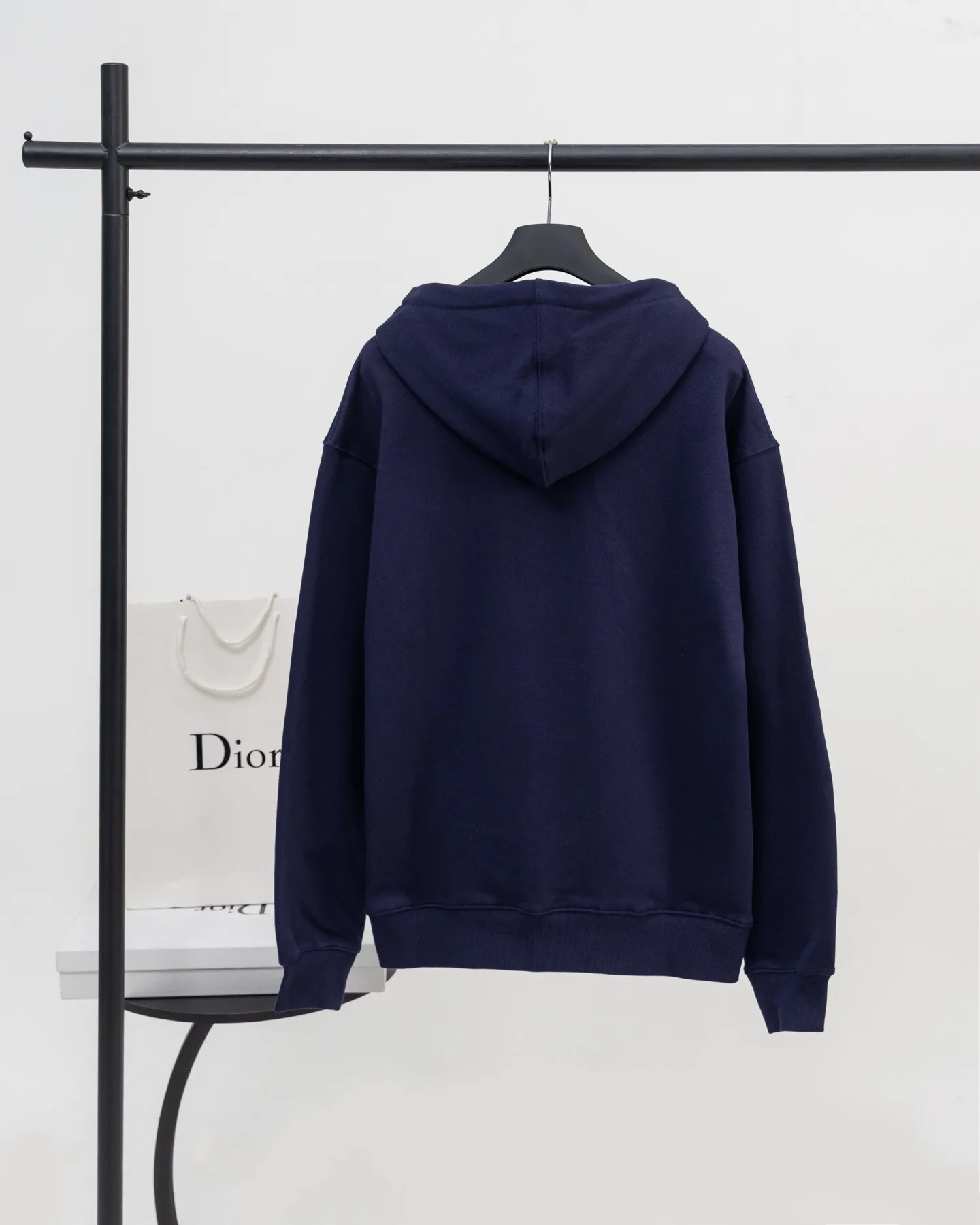 CD Icon Embroidered Cotton-Jersey Hoodie D19521208 — view 2