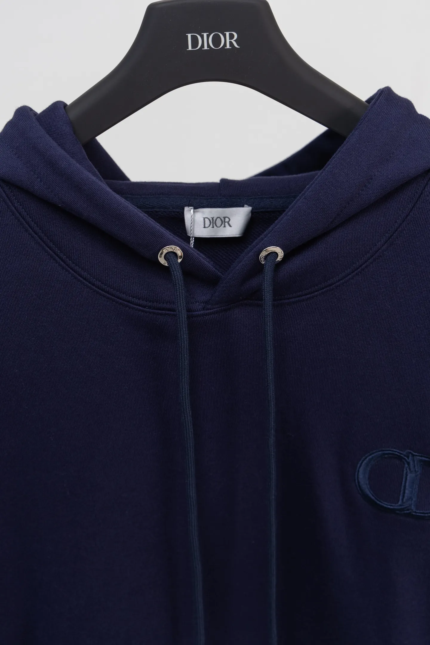CD Icon Embroidered Cotton-Jersey Hoodie D19521208 — view 3