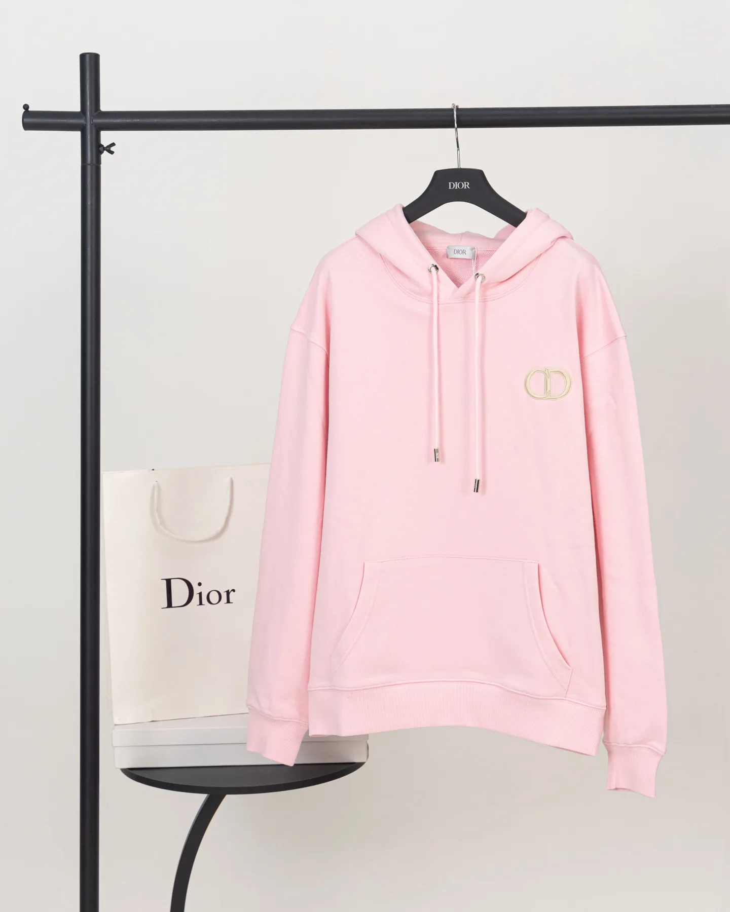 CD Icon Embroidered Cotton-Jersey Hoodie D19521206