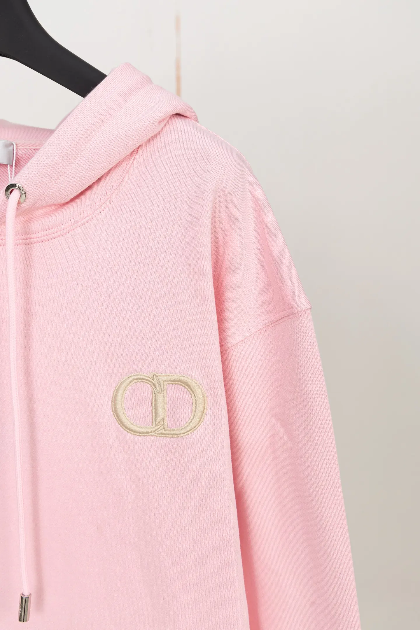 CD Icon Embroidered Cotton-Jersey Hoodie D19521206 — view 3