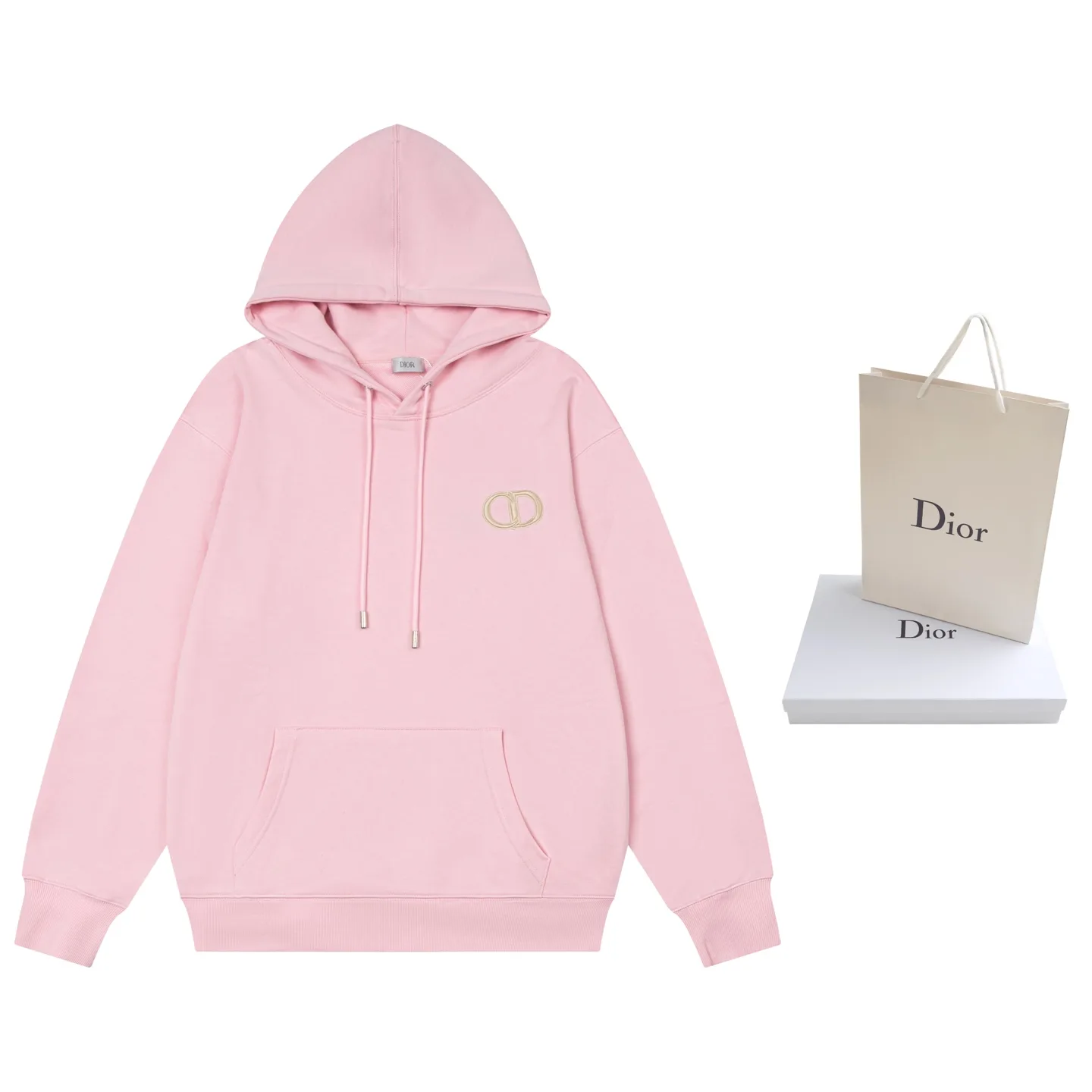 CD Icon Embroidered Cotton-Jersey Hoodie D19521207