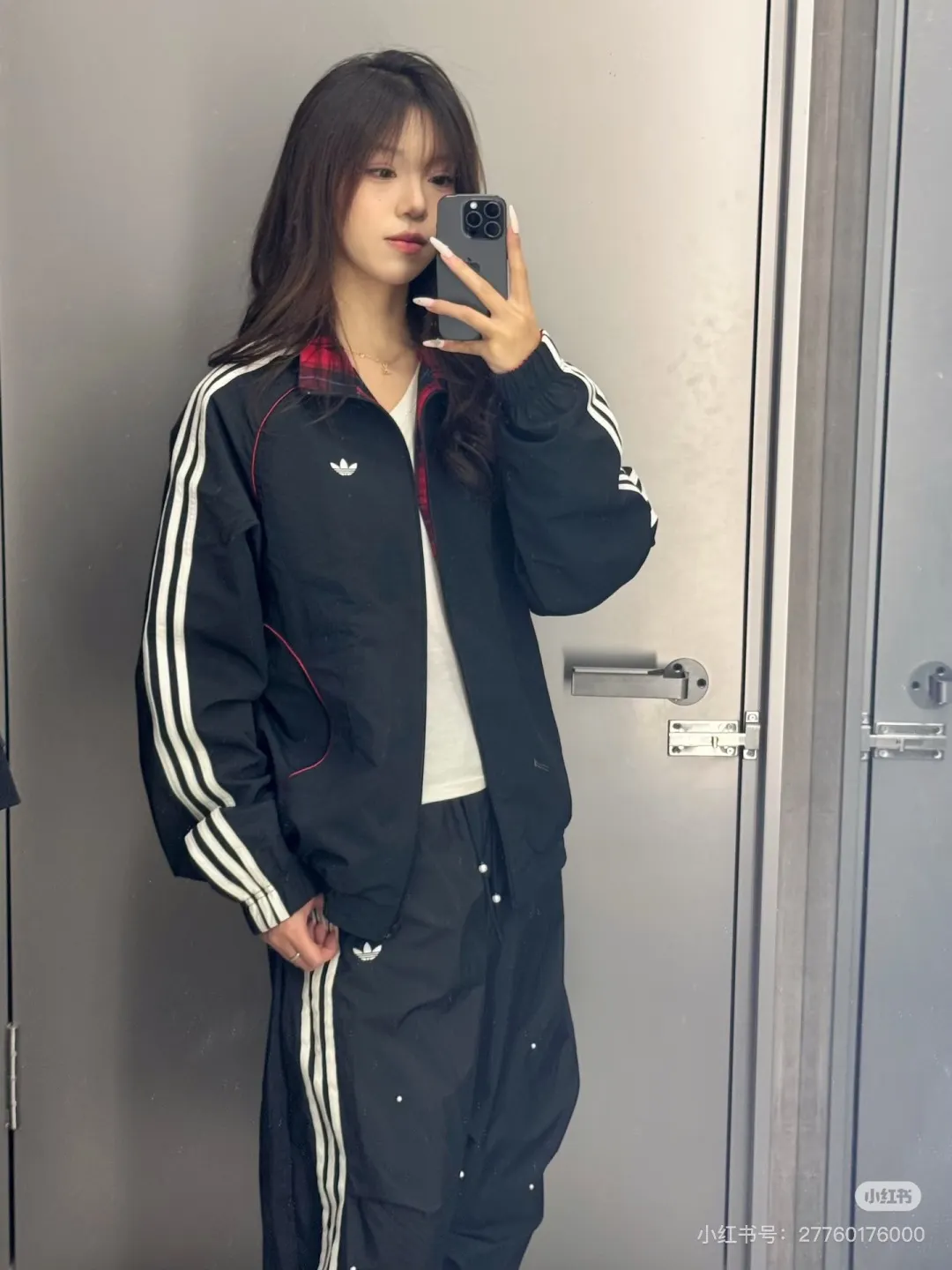 Valentine's Day Reversible Plaid Track Jacket D20023062 — view 8