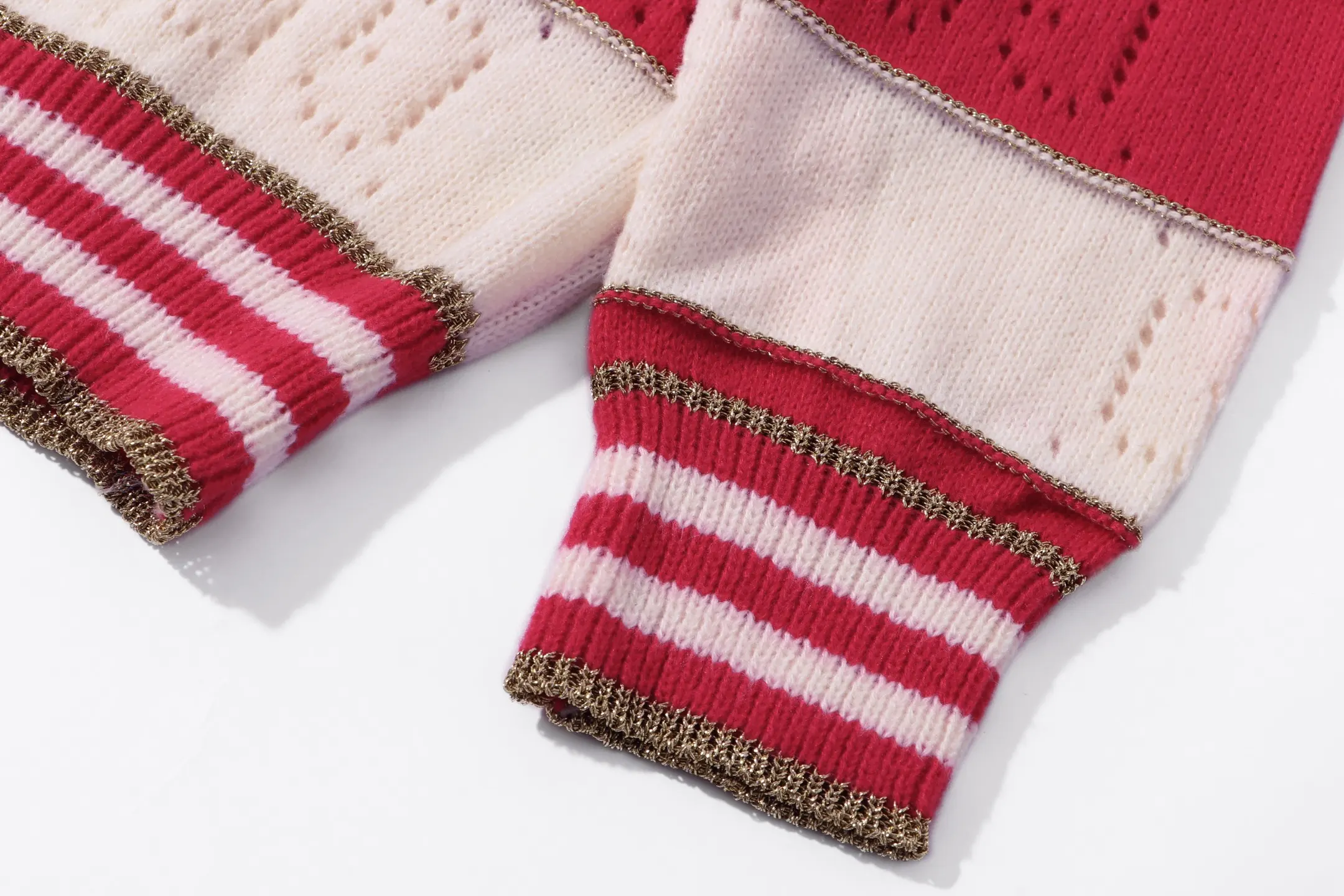 Striped GG Perforated Wool Sweater D20023367 — view 4