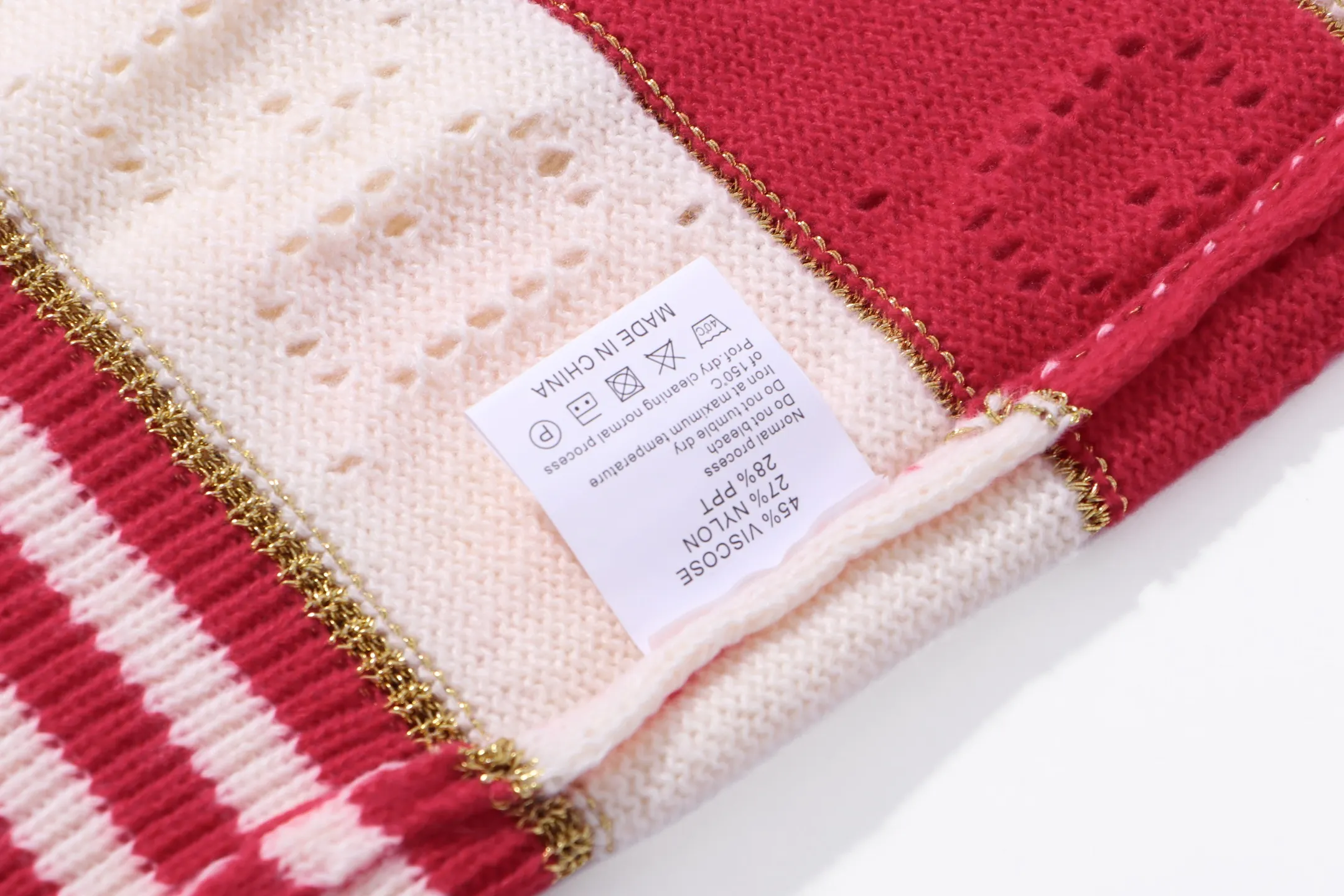 Striped GG Perforated Wool Sweater D20023367 — view 5