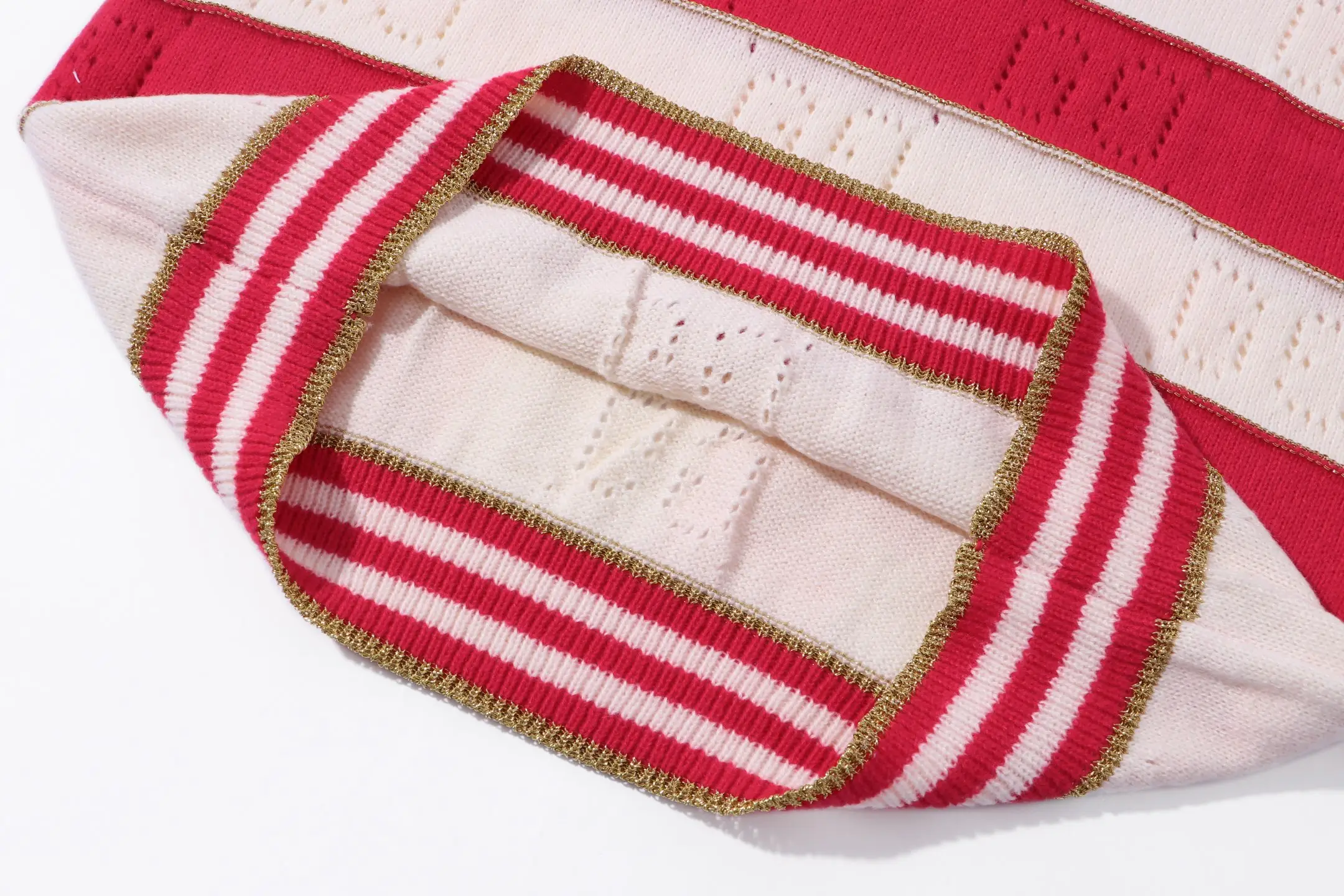 Striped GG Perforated Wool Sweater D20023367 — view 6