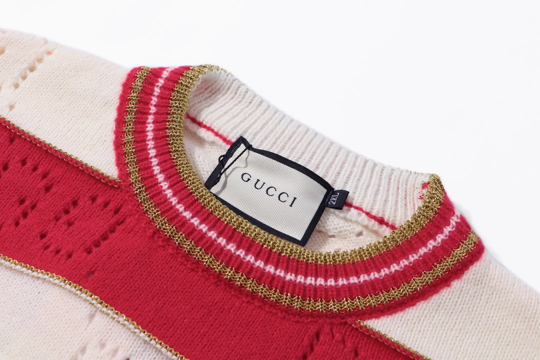 Striped GG Perforated Wool Sweater D20023367 — view 9