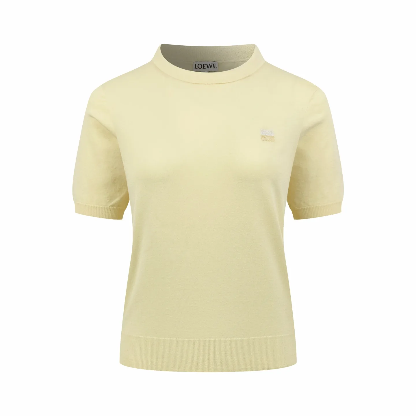 Anagram Embroidered Short-Sleeve Merino Wool Sweater D20022702