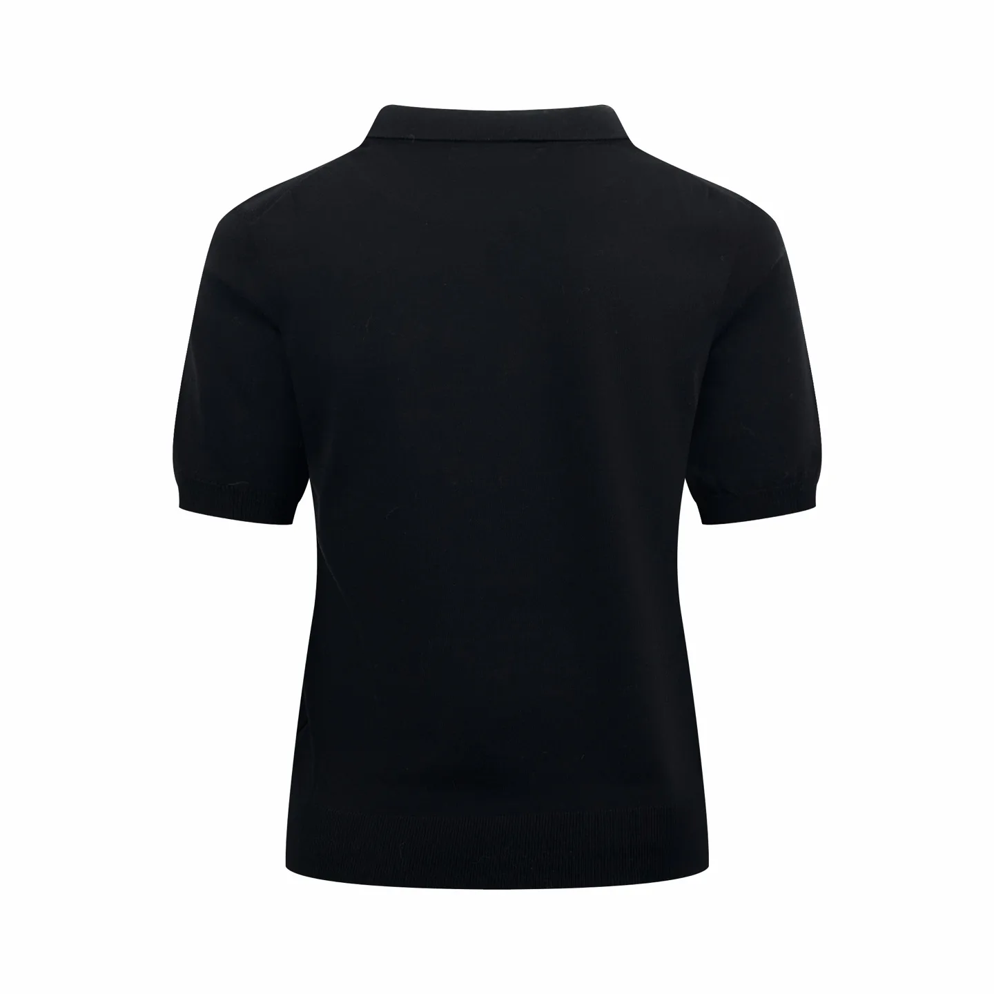 Anagram Embroidered Short-Sleeve Wool Sweater D20022701 — view 2