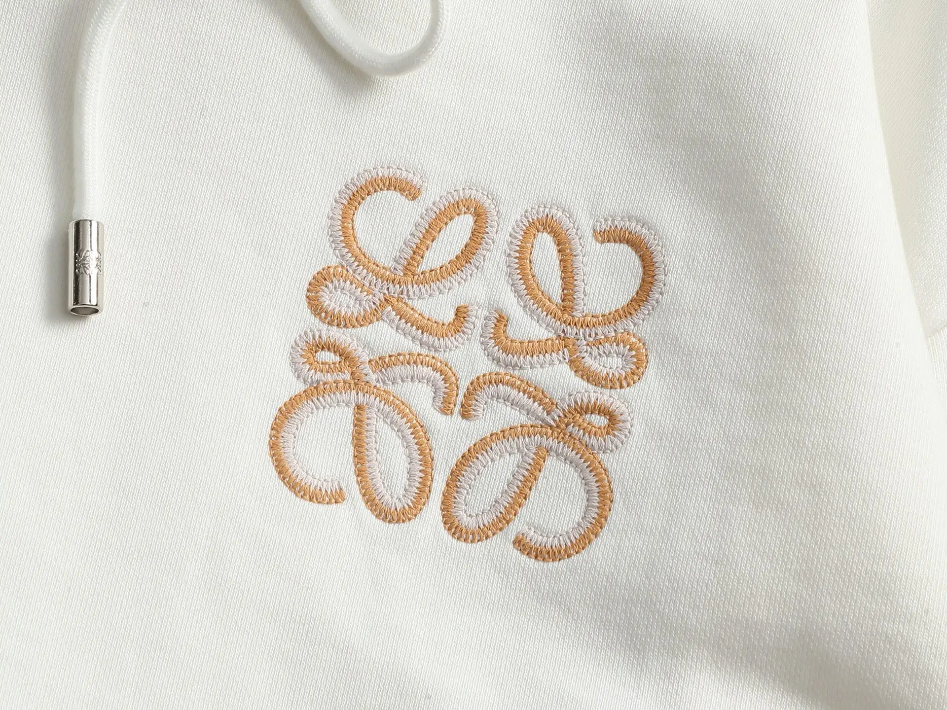 Anagram Logo Embroidered Cotton Hoodie D20023295 — view 7