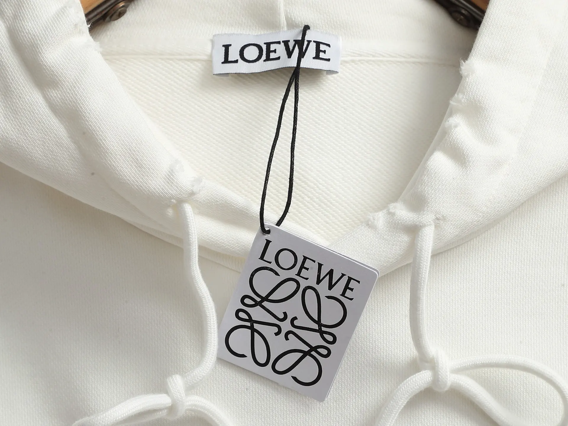 Anagram Logo Embroidered Cotton Hoodie D20023295 — view 8
