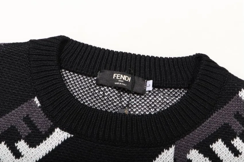 FF Logo Chain Jacquard Crew-Neck Sweater D20023370 — view 3
