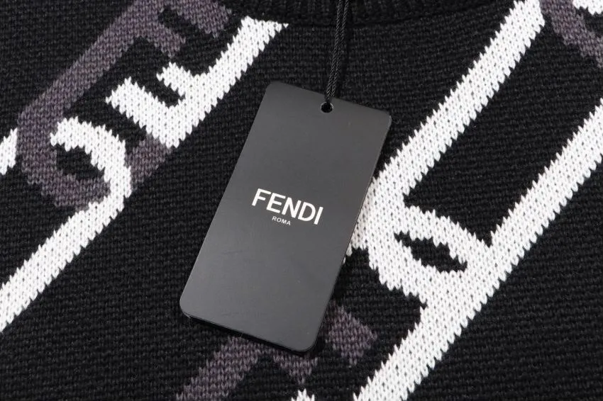 FF Logo Chain Jacquard Crew-Neck Sweater D20023370 — view 4