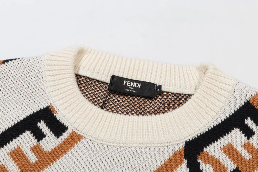 FF Logo Chain Jacquard Crew-Neck Sweater D20023371 — view 3