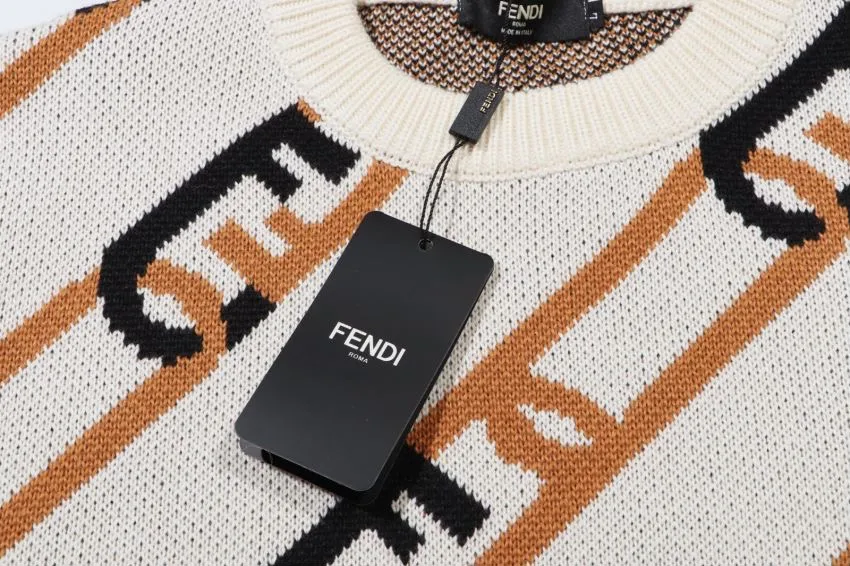 FF Logo Chain Jacquard Crew-Neck Sweater D20023371 — view 4