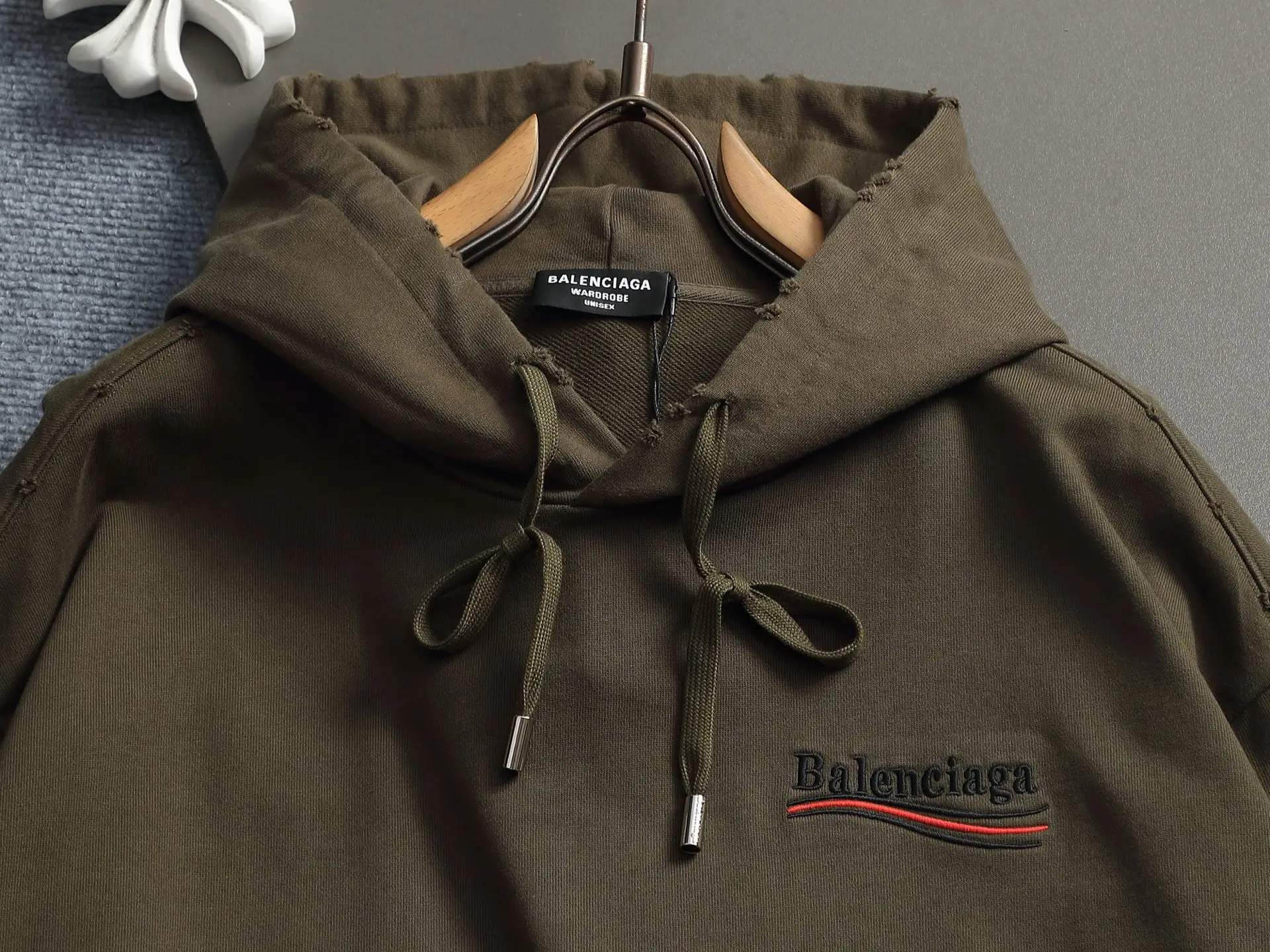Distressed Logo Embroidery Oversized Hoodie D20023319 — view 2